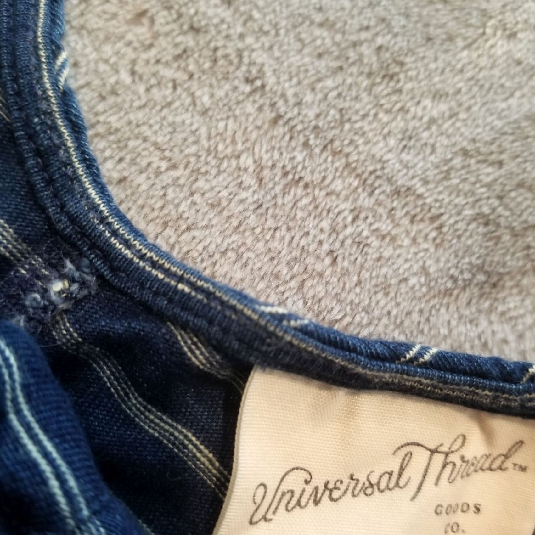 Vintage Universal Thread Womens Spaghetti Strap Tank Blue Striped Cotton Button Down Sleeve­less Top XL - Casual Shirt Camisole Size XL / US 12-14 / IT 48-50 - 5 Thumbnail