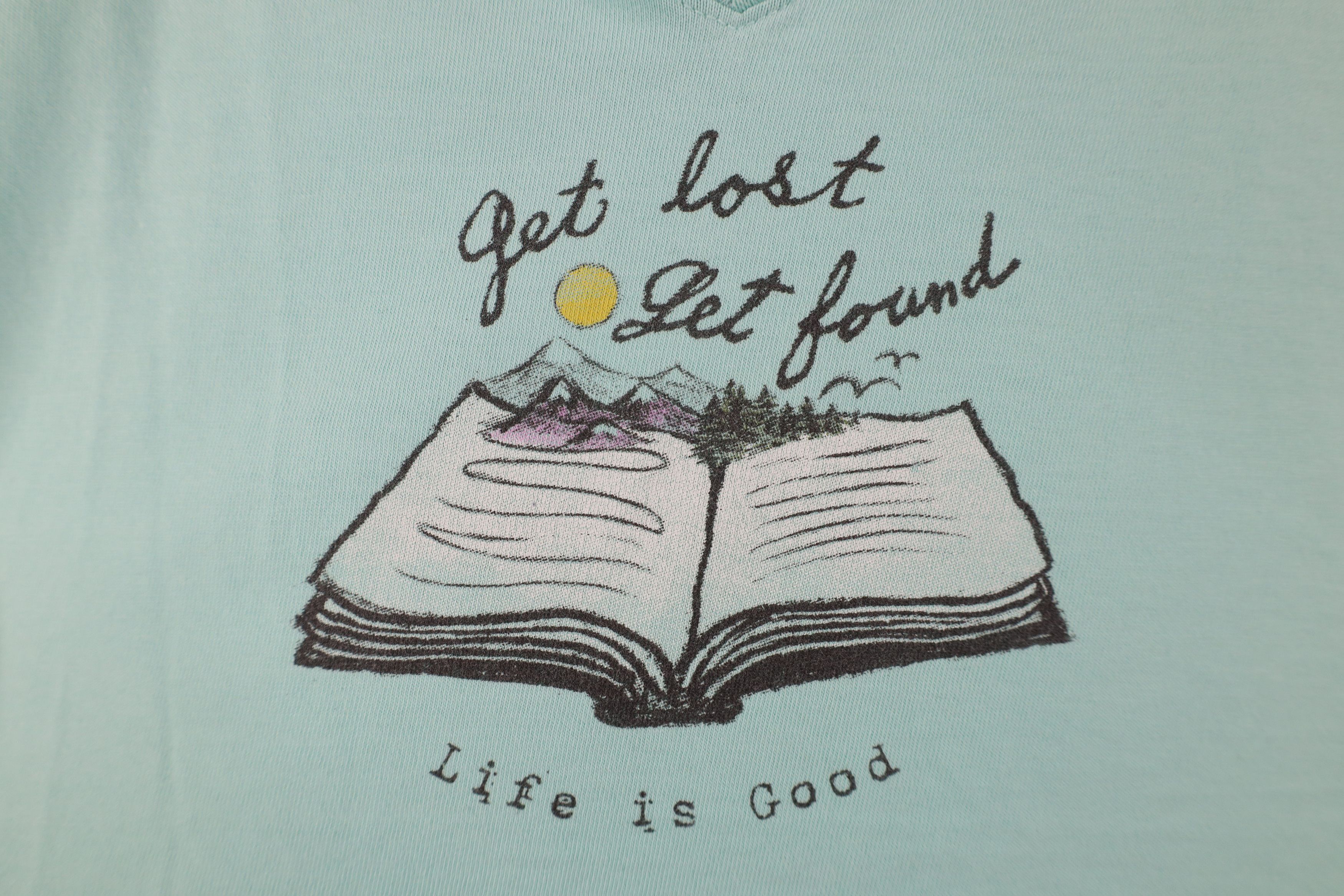 Life is Good Life Is Good Get Lost Let Found Book Nature T-Shirt Teal Size M / US 6-8 / IT 42-44 - 7 Thumbnail