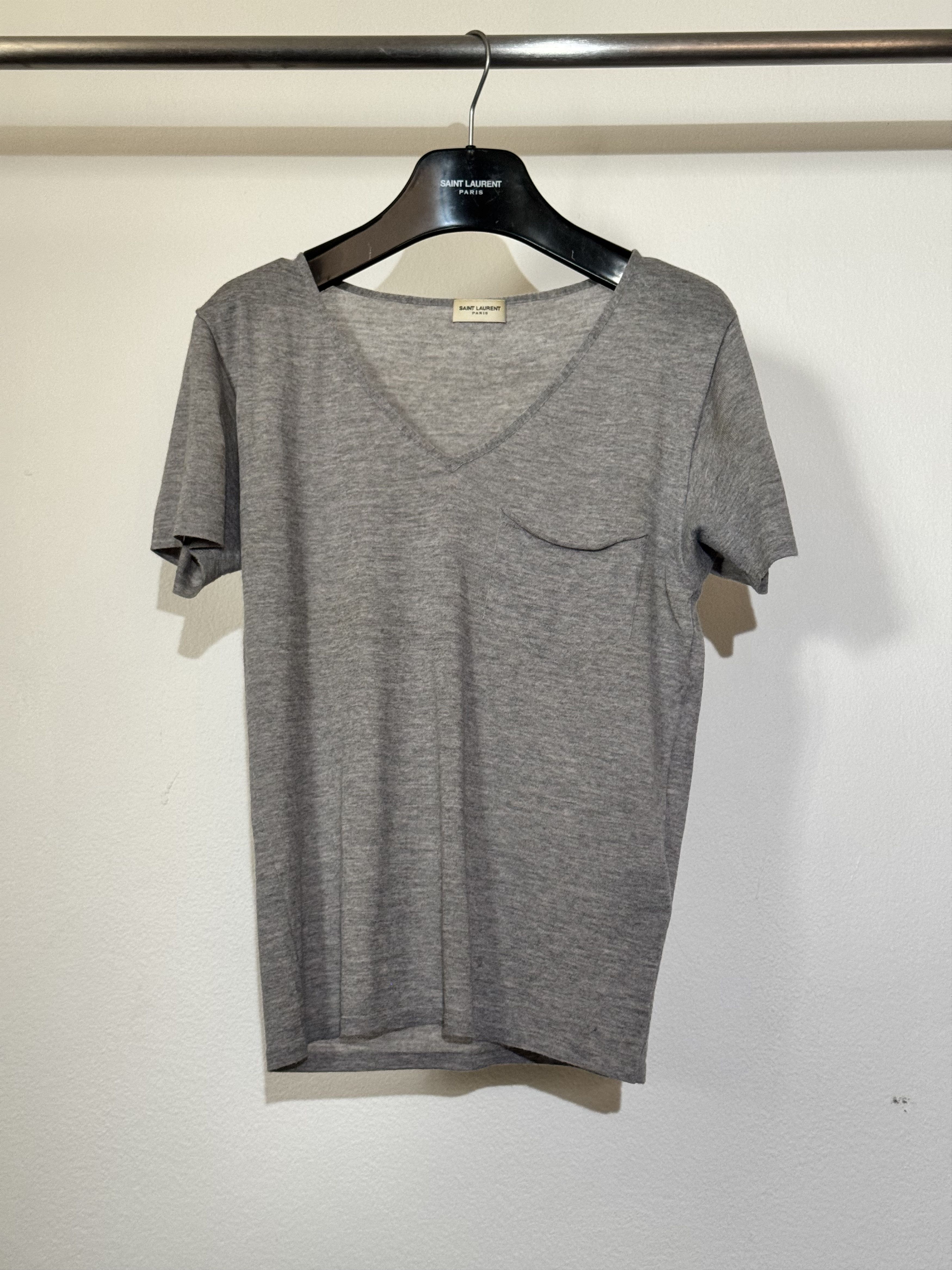 2012 Hedi Slimane knit v neck s/s tee