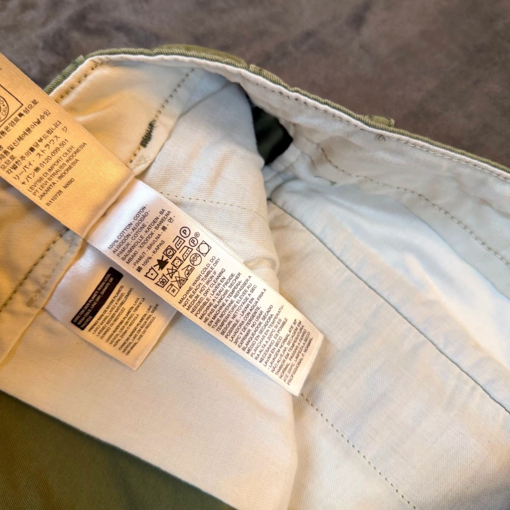 Levi's Levi's Ace Cargo Pants Mens 38x30 Olive Green 100% Cotton Relaxed Tapered NWT Size US 38 / EU 54 - 7 Thumbnail