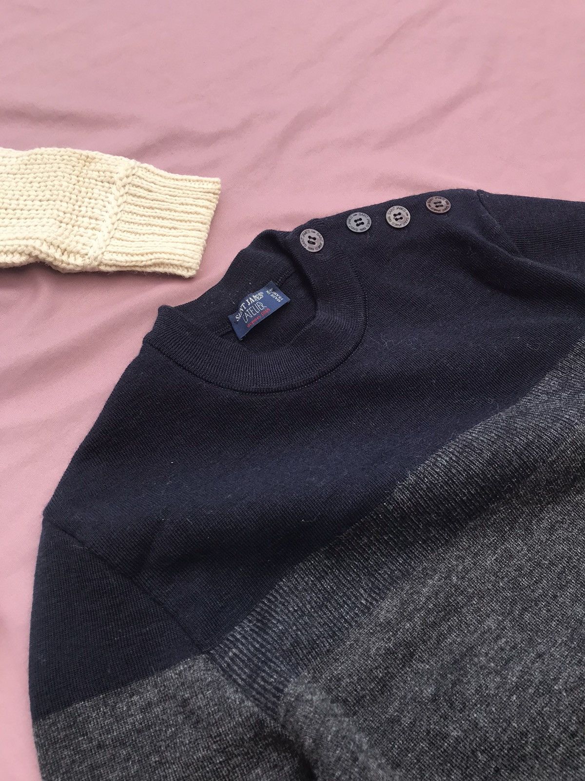 Saint James SAINT JAMES MADE IN FRANCE PURE WOOL two tone crewneck jumpe Size US M / EU 48-50 / 2 - 4 Thumbnail