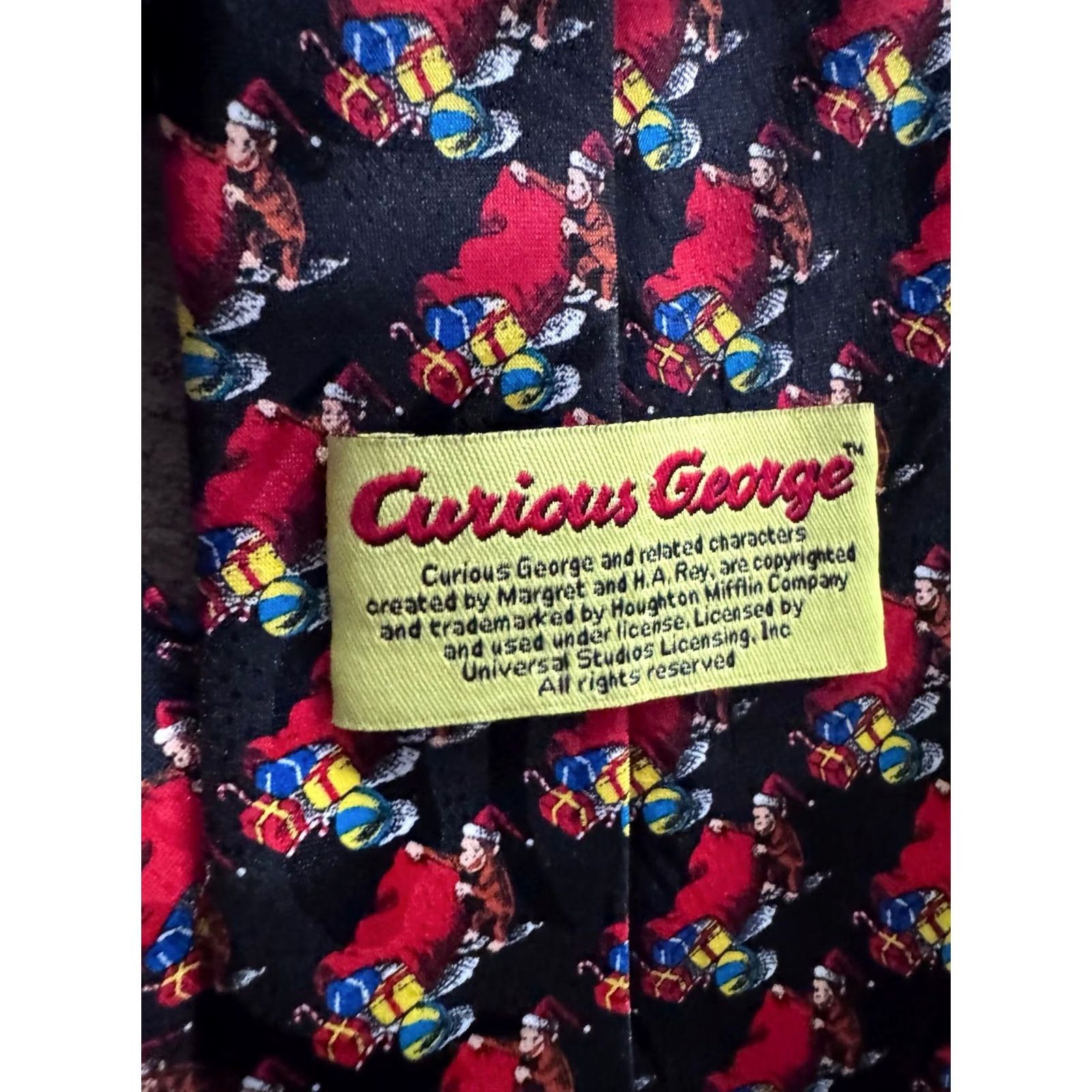 George Curious George Silk Neck Tie Mens Multicolor Christmas Images Ascot Shirt? Size ONE SIZE - 5 Thumbnail