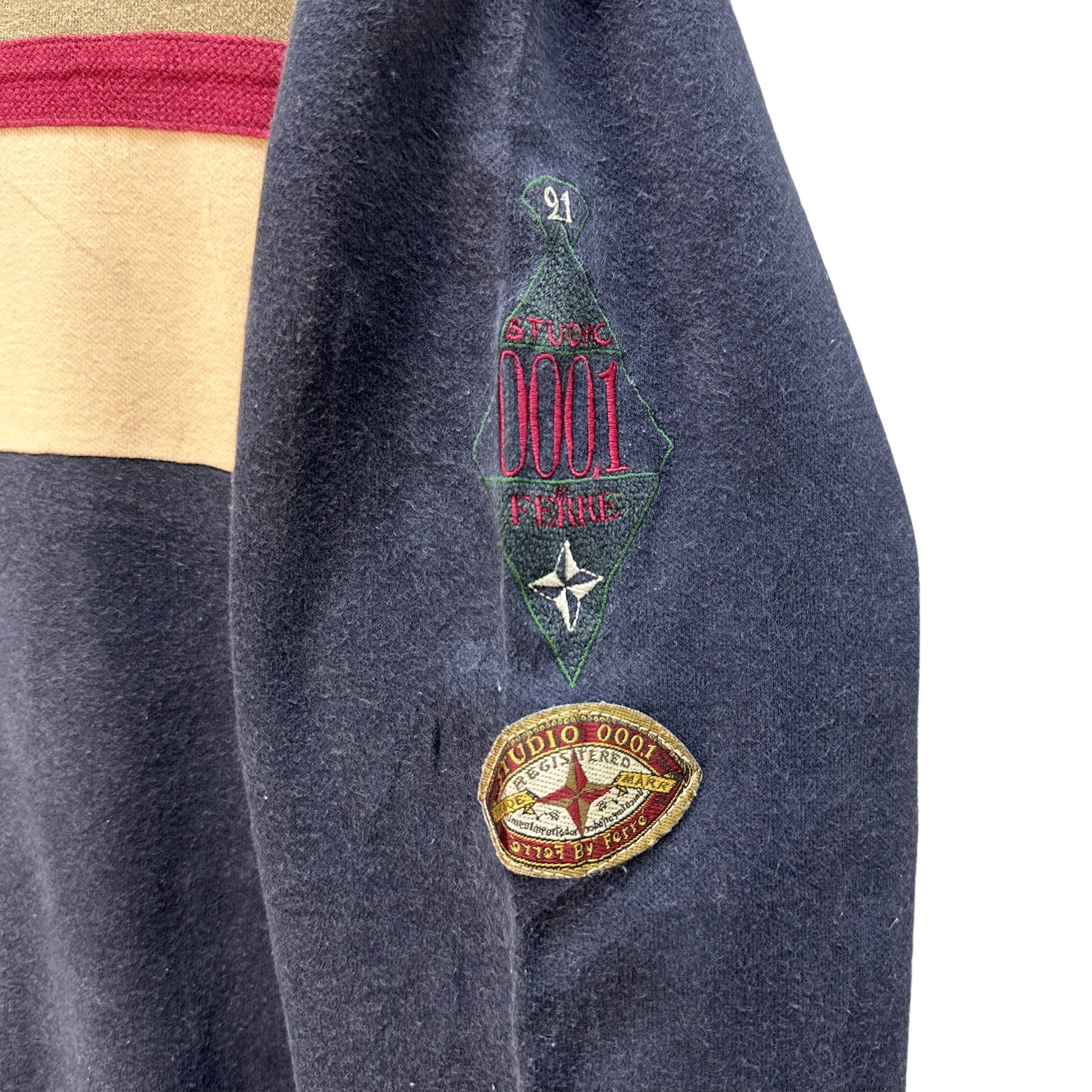 Japanese Brand STUDIO 0001 BY FERRE COLORBLOCK SWEATSHIRTS #7755-168 Size US L / EU 52-54 / 3 - 6 Thumbnail