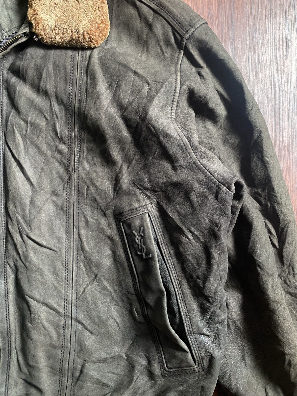 Yves Saint Laurent Vintage YSL Sheep Leather Jacket Size US L / EU 52-54 / 3 - 4 Thumbnail