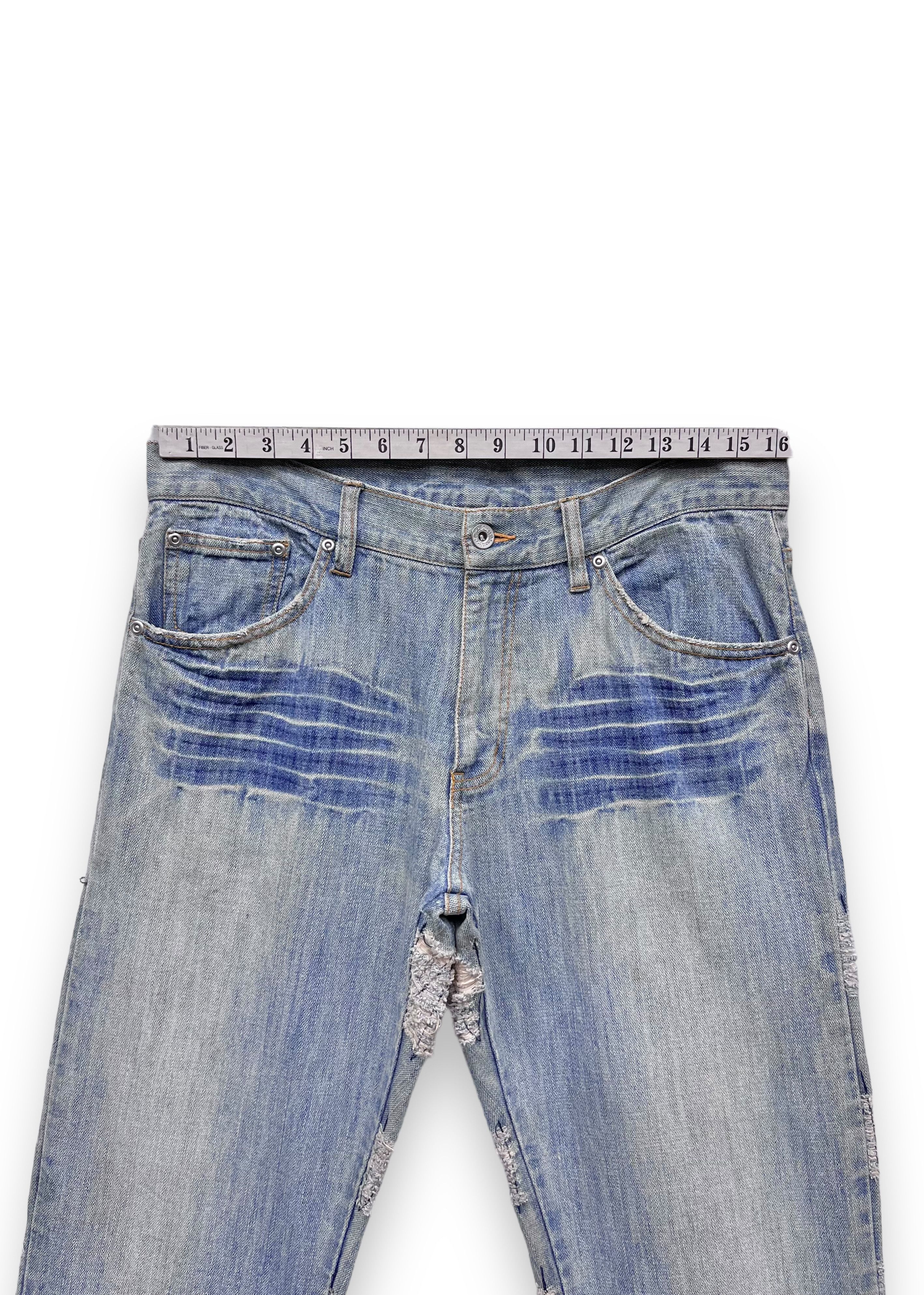 Addict Clothes Japan GUMU Hagi Distressed Design Lightwash Hysteric Glamour Style Size US 32 / EU 48 - 16 Thumbnail