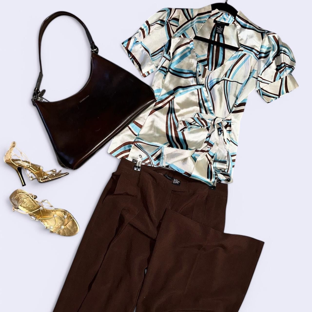 Bcbgmaxazria BCBGMAXAZRIA Swirly abstract groovy wrap vintage Top XS Size XS / US 0-2 / IT 36-38 - 1 Thumbnail