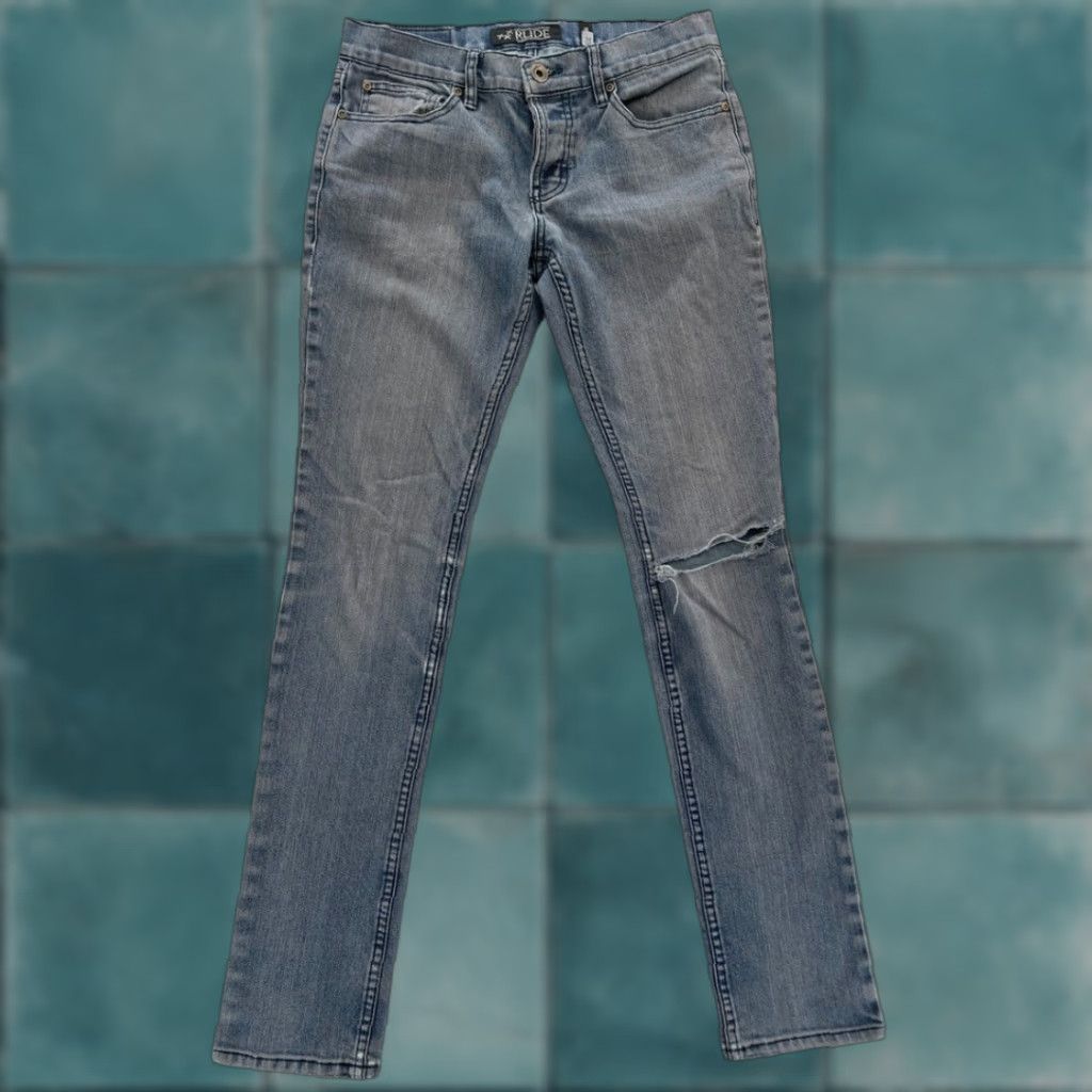 Vintage Rude Skinny Jeans Mens 30x34 Medium Wash Blue Stretch Denim Button Fly Emo Jeans Category: Jeans Size US 30 / EU 46 - 1 Thumbnail
