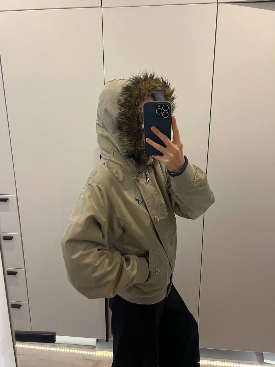 Kangol Vintage Y2K Kangol 00’s Fur Split Hood Cropped Bomber RARE Size S / US 4 / IT 40 - 1 Thumbnail