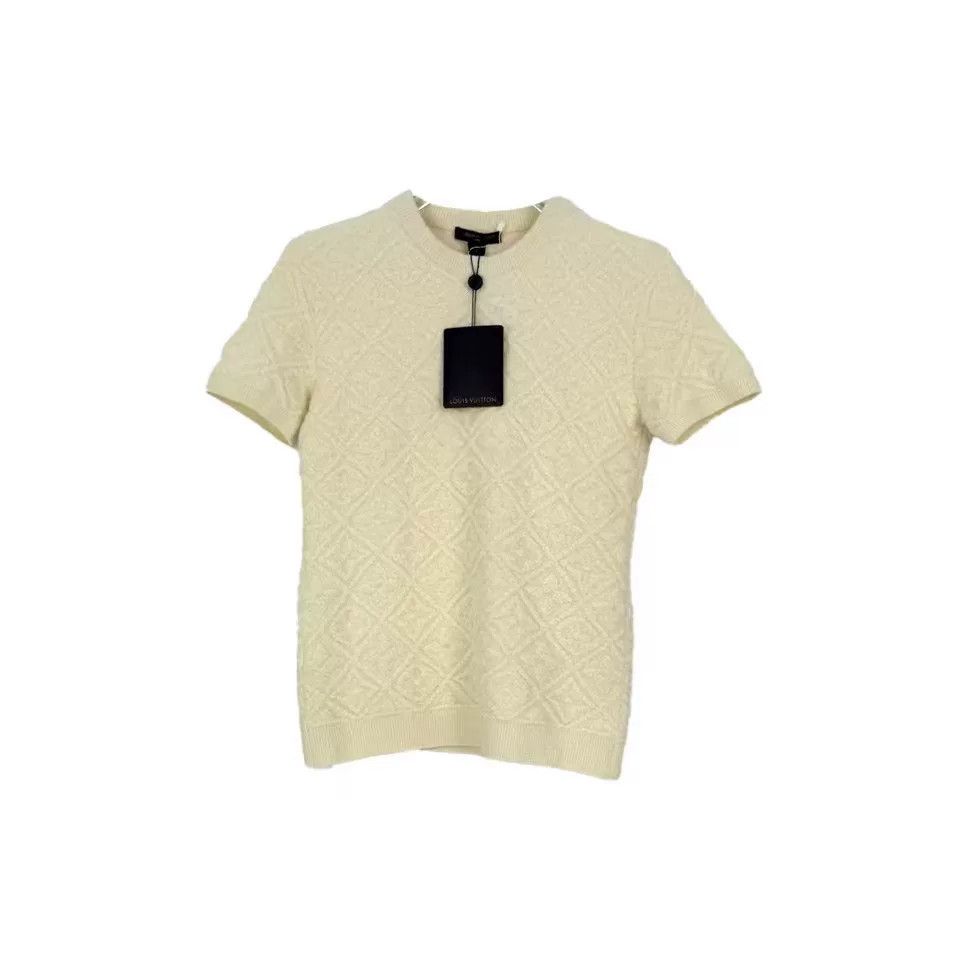 Louis Vuitton Louis Vuitton White Logo Wool Sweater Size US S / EU 44-46 / 1 - 1 Thumbnail