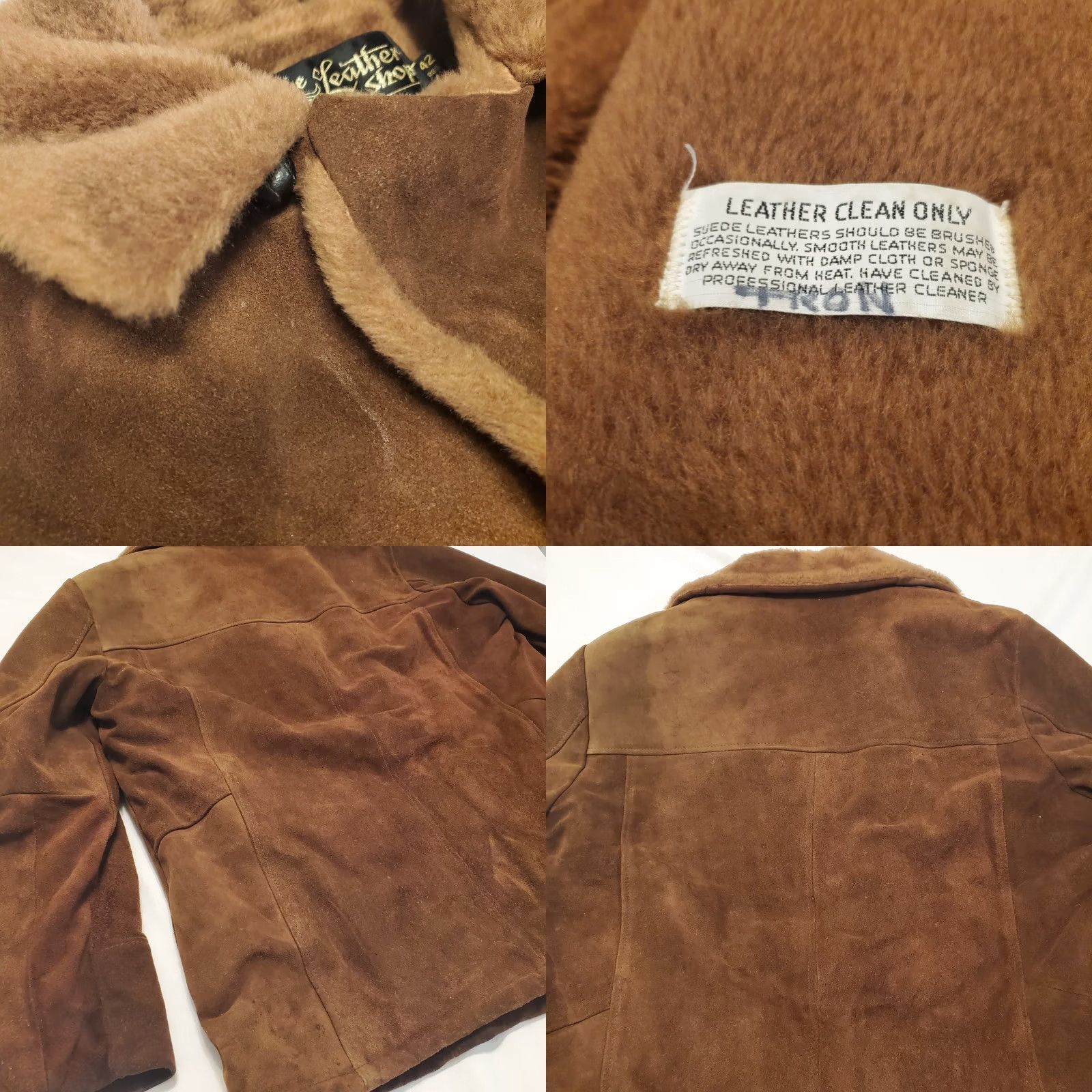 Sears VINTAGE SEARS Mens L Brown Suede Leather Rancher Western Lined Jacket Coat 70s Vtg 42 Size US L / EU 52-54 / 3 - 8 Thumbnail