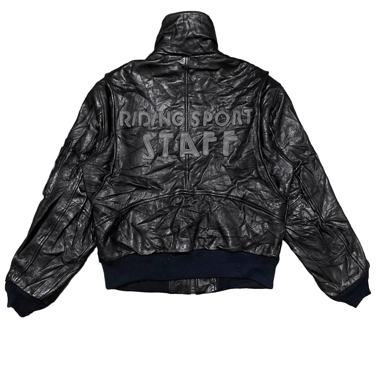 image of Racing x Riding High Tokyo Vintage Riding Sport Staff Leather Jacket in Black, Men's (Size Large)