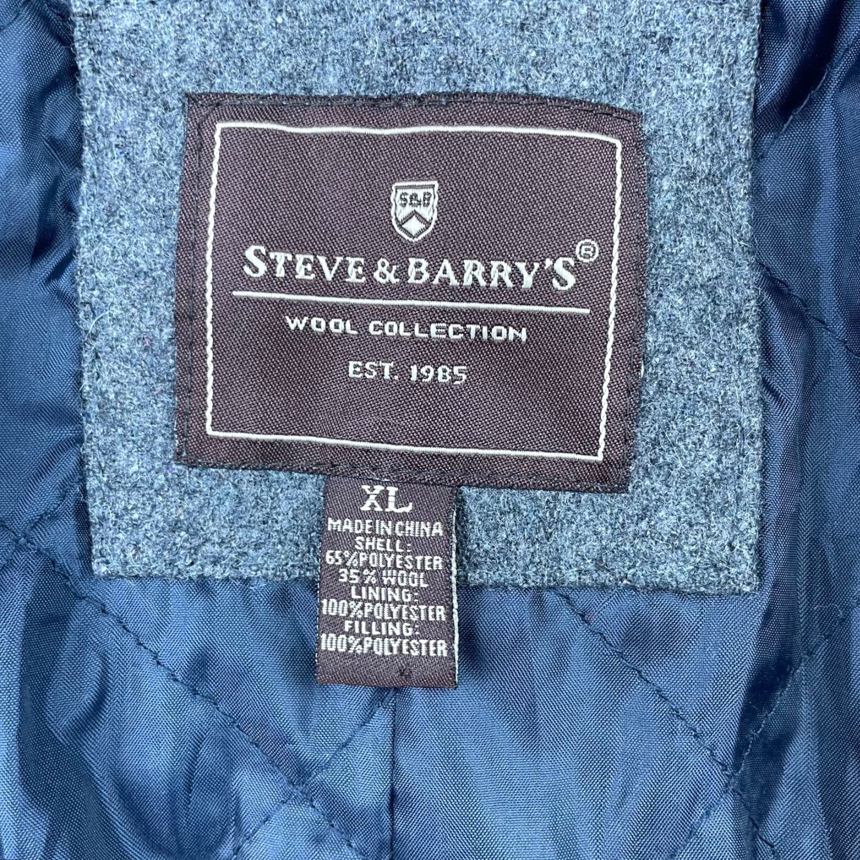 Vintage Steve & Barry's Men's Coat Pea Coat Wool Double Breasted Quilted Lining Gray XL - Regular Fit, 6-Button Front, Polyester/Wool Blend, Vintage: No Size US XL / EU 56 / 4 - 4 Thumbnail