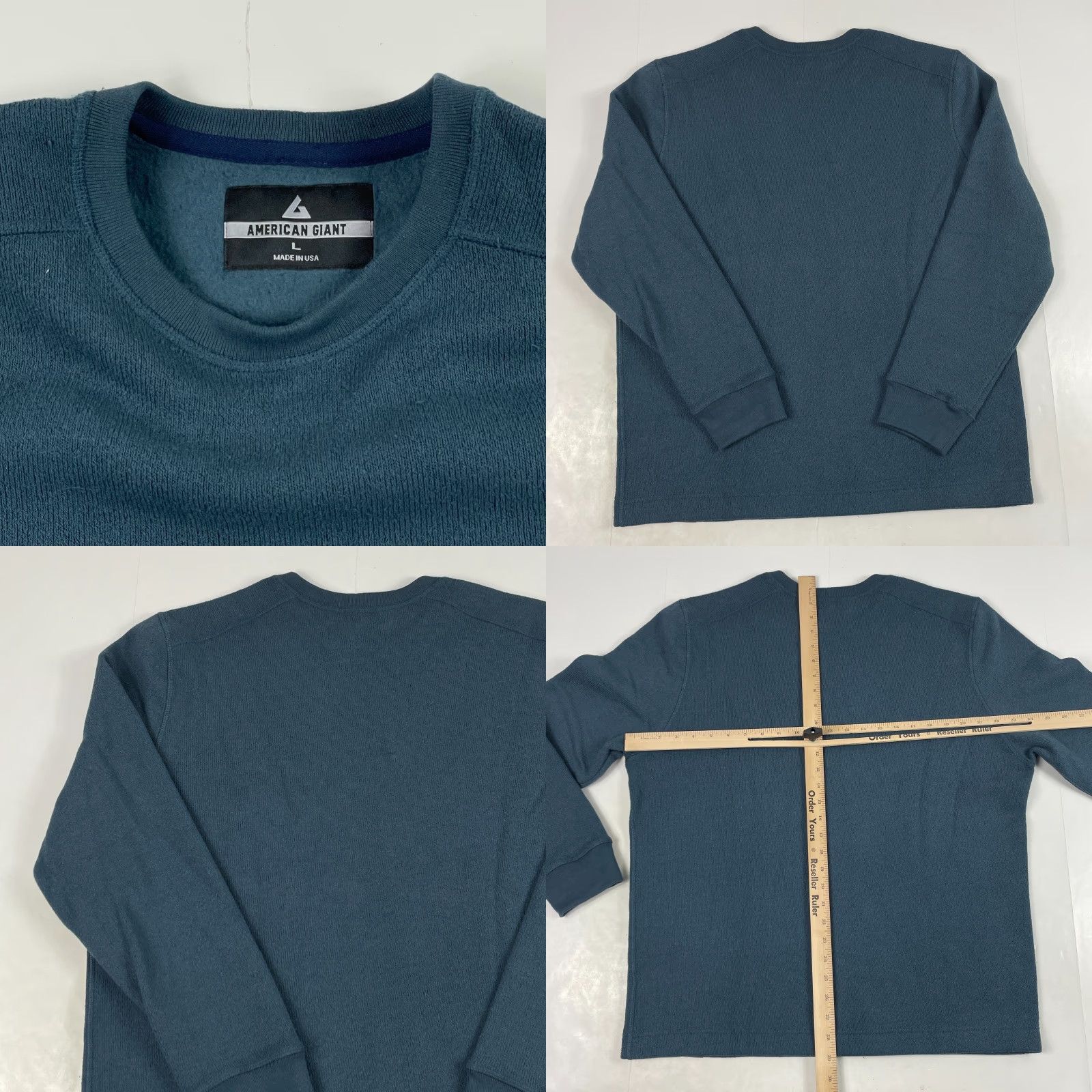 Vintage American Giant Sweatshirt Mens Large Blue Long Sleeve Pullover Lined Hiking Gym Size US L / EU 52-54 / 3 - 8 Thumbnail