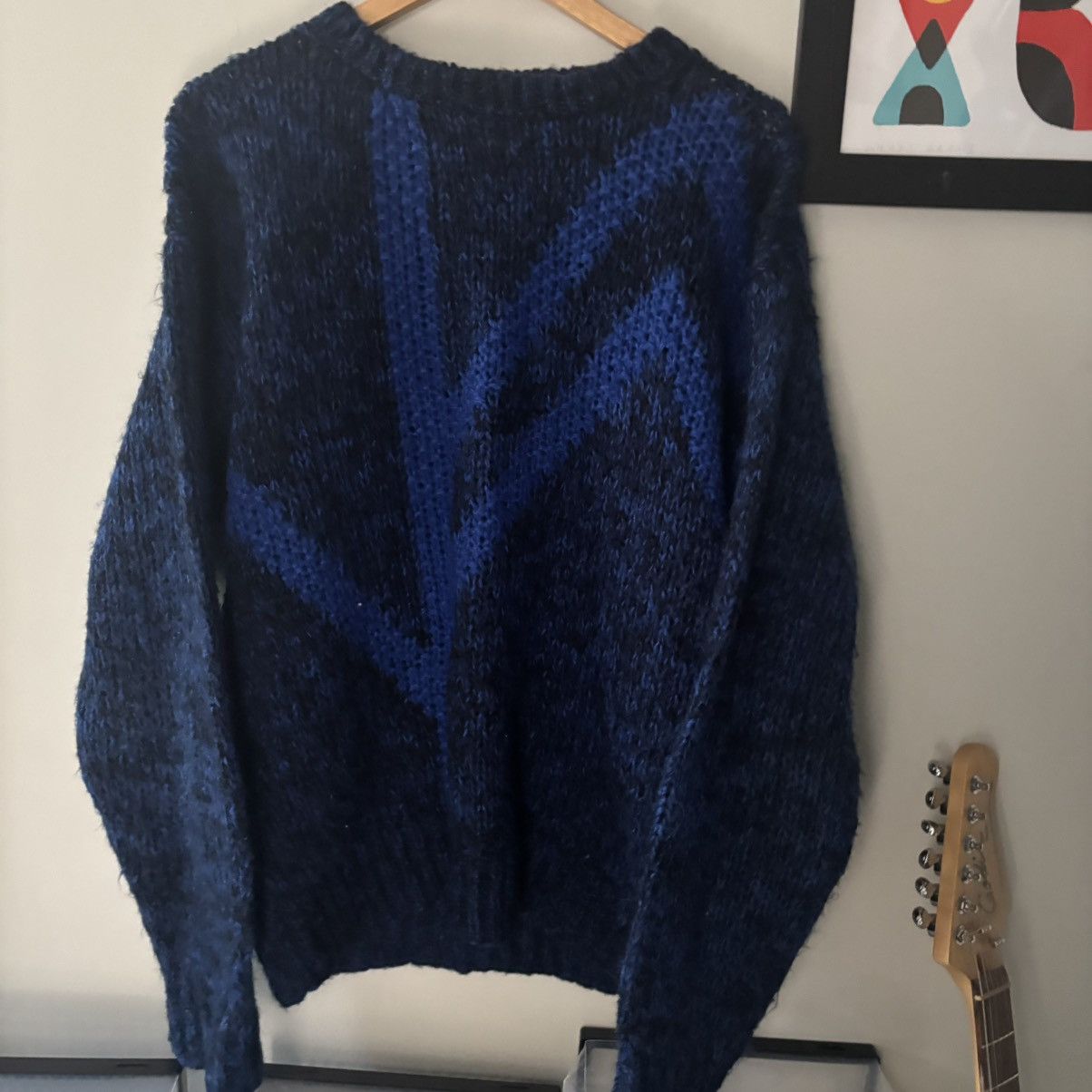 Other VTG 90s Sir Beau Abstract Knit Pullover Sweater Blue Black Size US XL / EU 56 / 4 - 1 Thumbnail