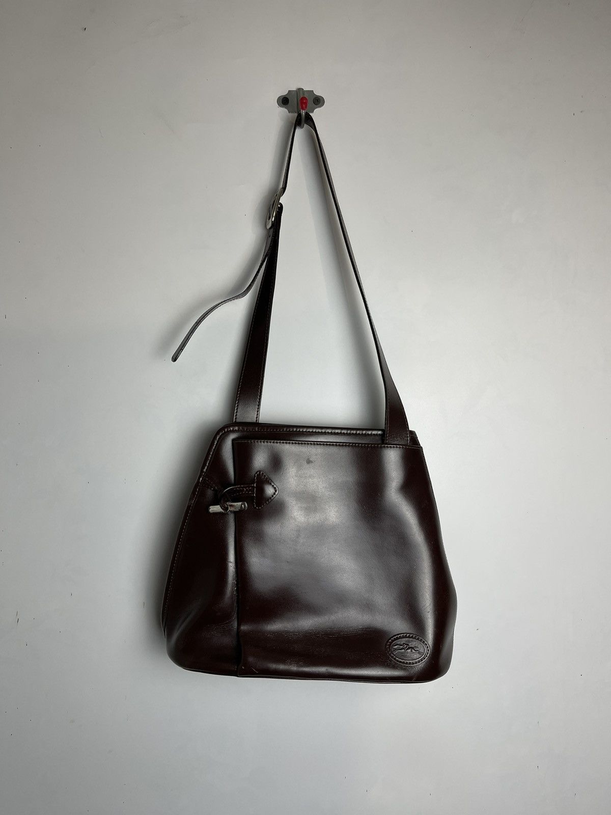 Longchamp LONGCHAMP Large Brown Leather Silver Toggle Shoulder Bag EUC Size ONE SIZE - 1 Thumbnail