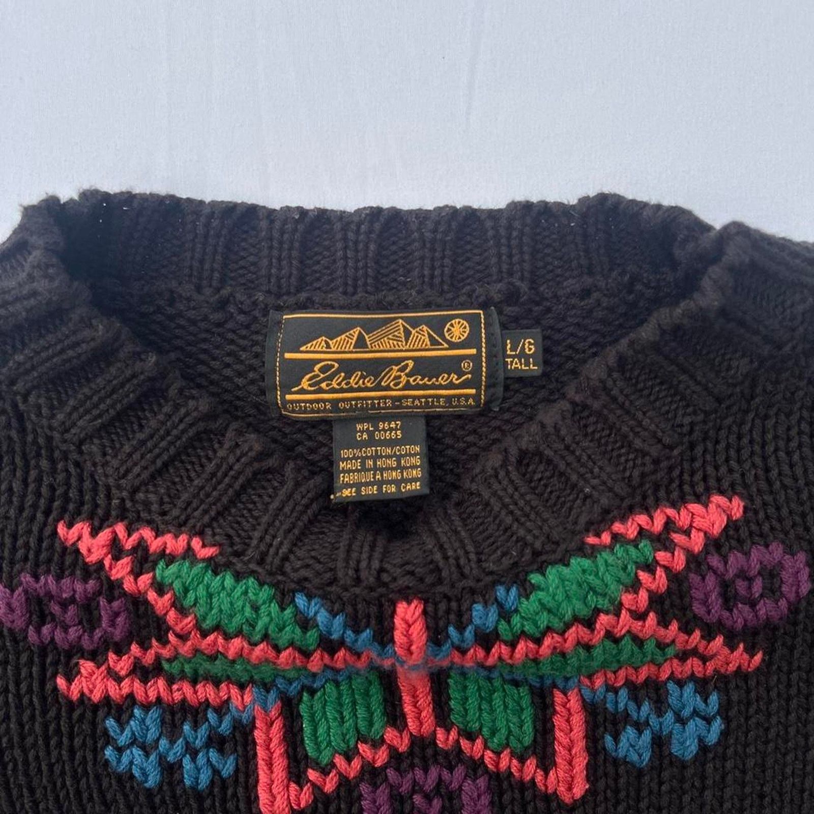 Eddie Bauer Vtg Eddie Bauer Sweater Mens Large Snowflake Pattern Design Size US L / EU 52-54 / 3 - 2 Thumbnail