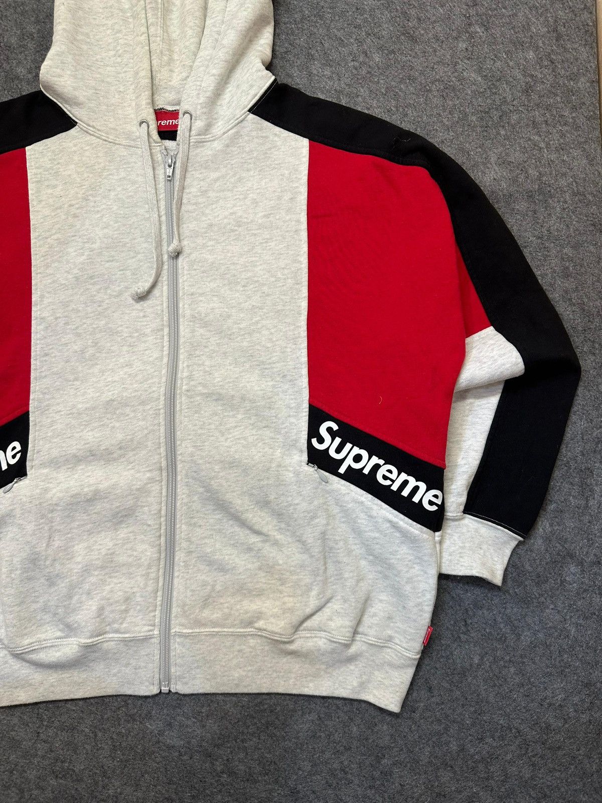 Supreme Supreme Color Blocked Zip Up Hooded Sweatshirt. Size US S / EU 44-46 / 1 - 2 Thumbnail