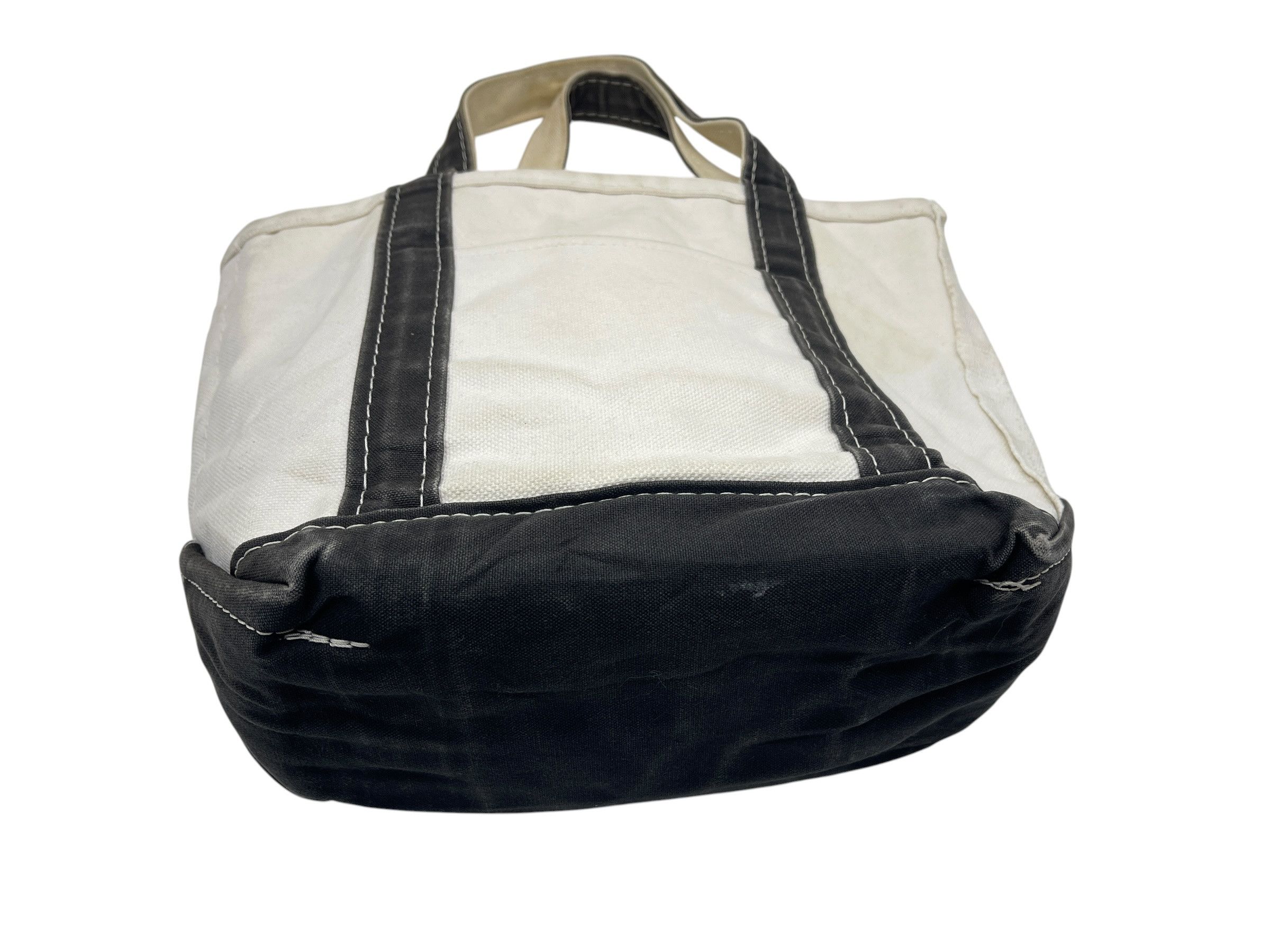 L.L. Bean L.L.Bean Boat and Tote Small Canvas Bag Navy Trim USA Made Size ONE SIZE - 9 Thumbnail