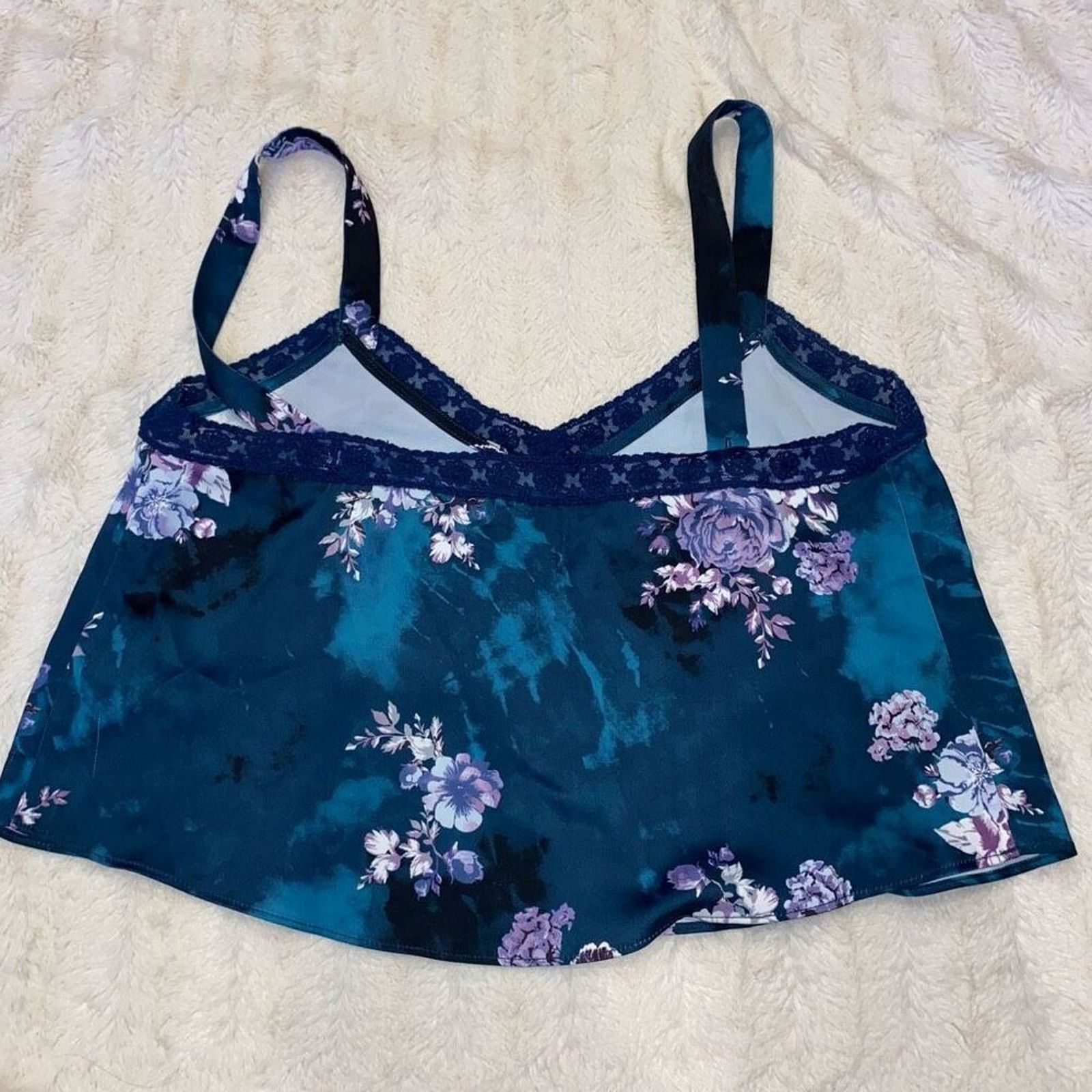 Urban Outfitters Urban Outfitters Lace Blue Floral Crop Tank Top | Sz S Size S / US 4 / IT 40 - 4 Thumbnail