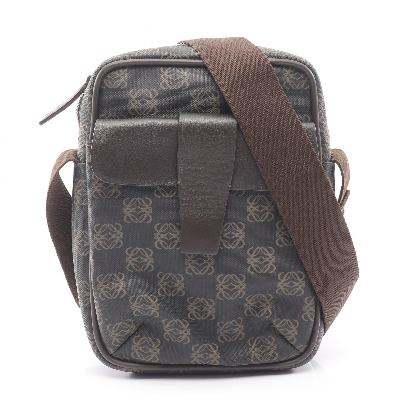 Loewe Loewe Loewe Repeat Anagram Coated Canvas Shoulder Bag Textile Shoulder Bag DUTY FREE for USA Size ONE SIZE - 1 Thumbnail