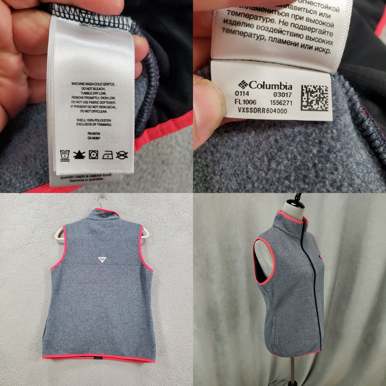 Vintage Columbia Vest Jacket Fleece Gray Size Medium PFG Outdoor Performance Zipper Pockets Regular Women Size M / US 6-8 / IT 42-44 - 8 Thumbnail