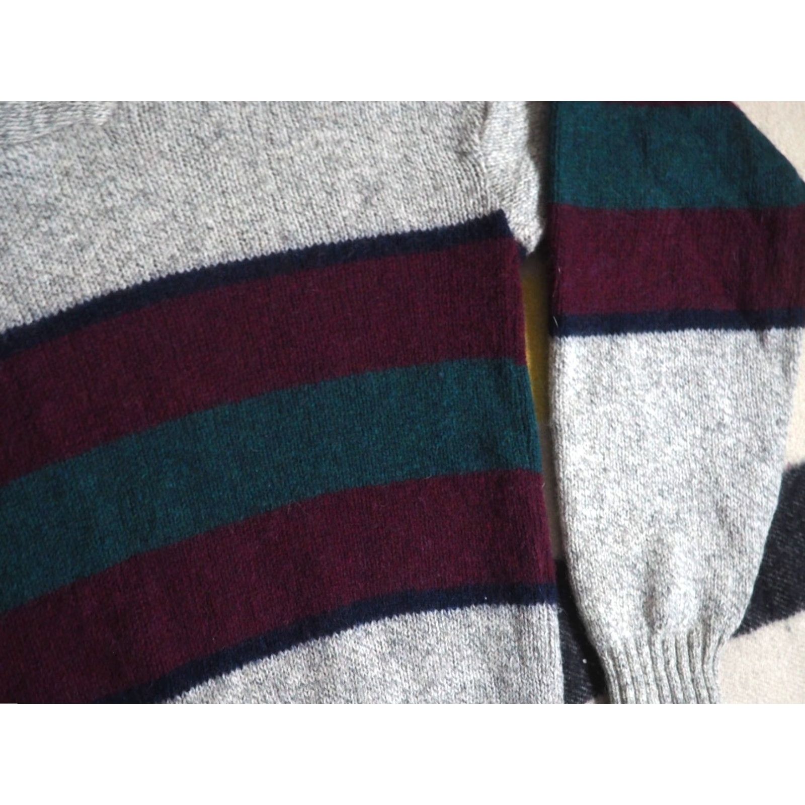 Vintage VINTAGE Atlantic Traders Wool Gray Striped Pullover Sweater M Men Size US M / EU 48-50 / 2 - 5 Thumbnail