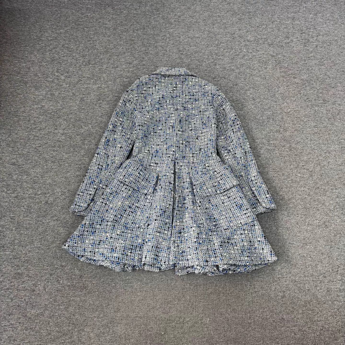 Dior Dior blue tweed wool A-line overcoat 36 99 new Size XS / US 0-2 / IT 36-38 - 2 Thumbnail