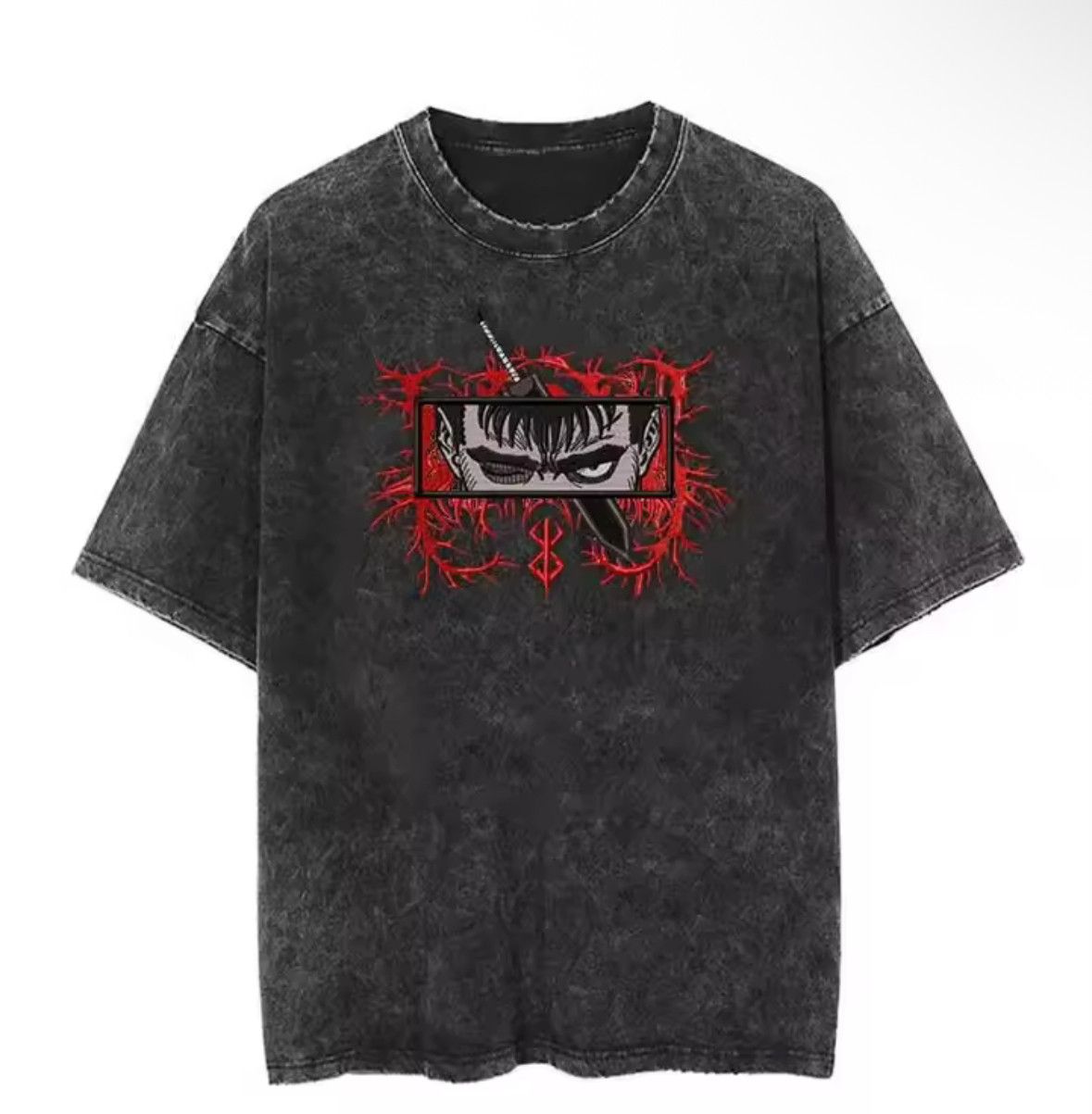 Japanese Brand Y2K Vintage Red Berserk Hero Eyes Washed T-Shirt Size US M / EU 48-50 / 2 - 1 Thumbnail