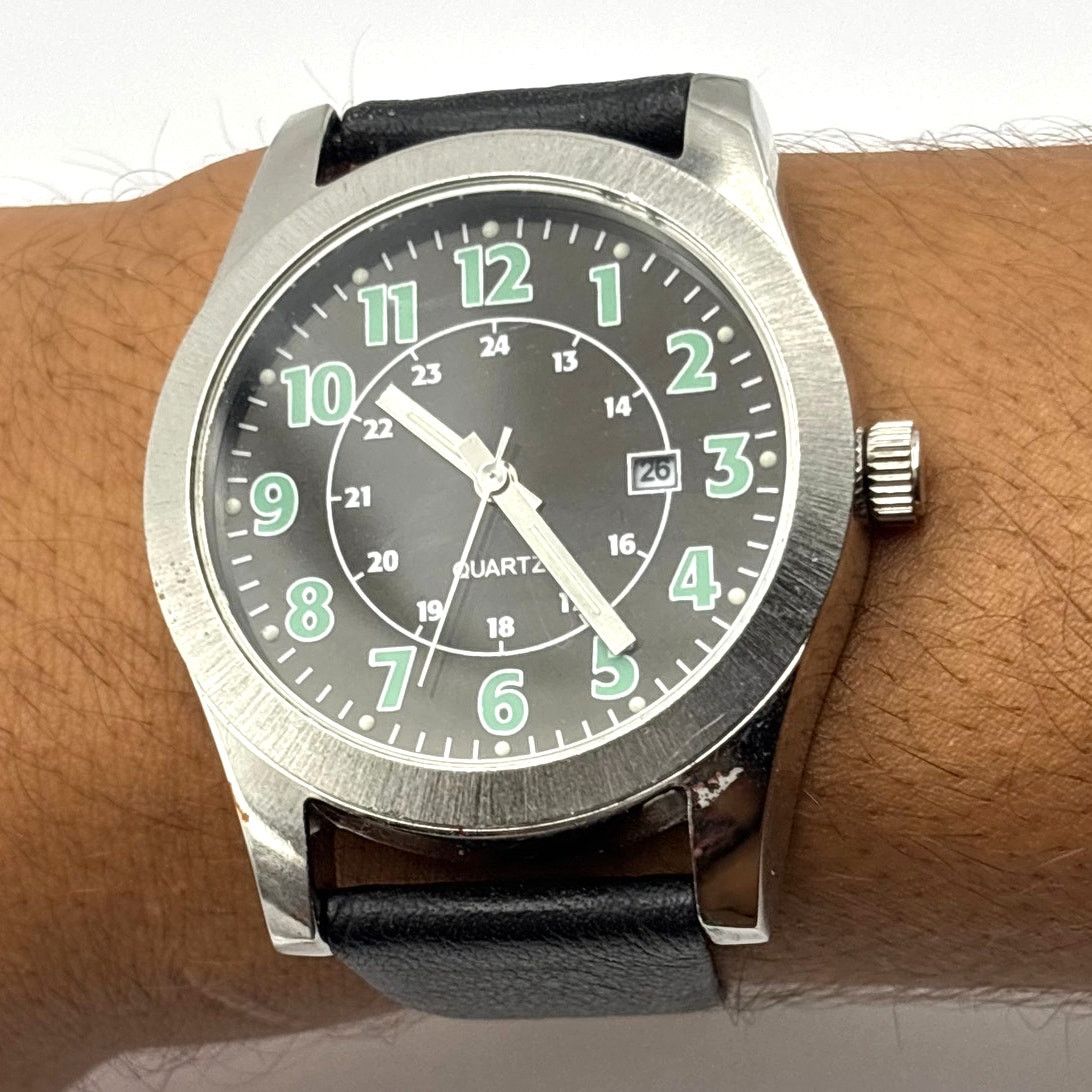 Other Vintage Silver & Black Men's Watch Size ONE SIZE - 2 Thumbnail