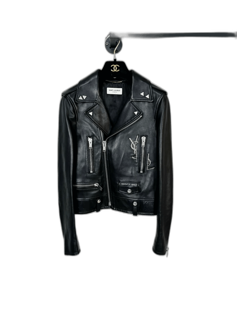 Saint Laurent Paris Saint Laurent Black Leather Motorcycle Jacket Size XS / US 0-2 / IT 36-38 - 1 Thumbnail