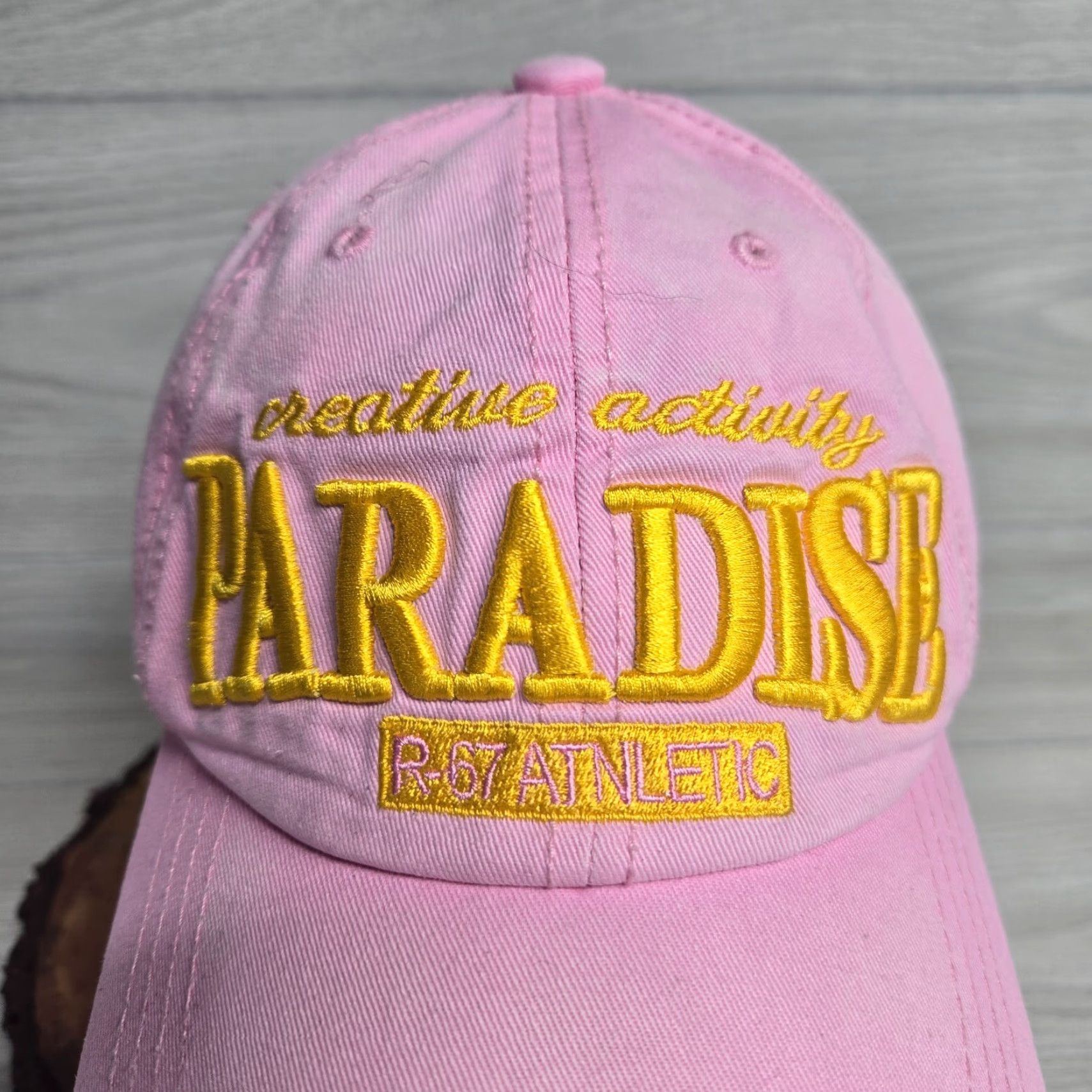 Paradise Paradise Pink Adjustable Strapback Baseball Cap Hat Men One Size Pink Adjustable Hat Outdoors Beach Size ONE SIZE - 2 Thumbnail