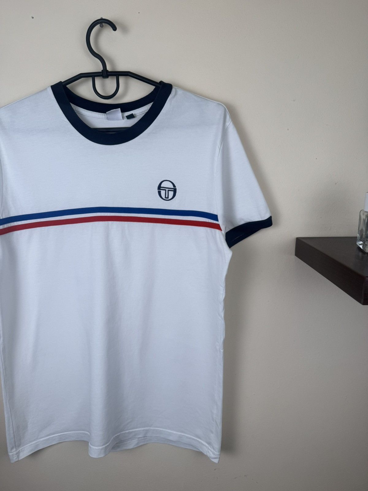 Sergio Tacchini Sergio Tacchini Mens M Whiw Blue T-Shirt Red Logo Athletic Size US M / EU 48-50 / 2 - 8 Thumbnail
