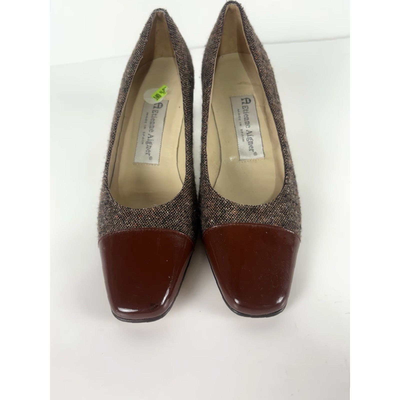 Etienne Aigner Etienne Aigner Strada Fabric Upper 2.5in Square Toe Heels Womens Size 6M Spain Size US 6 / IT 36 - 2 Thumbnail