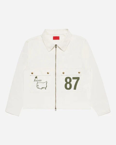 image of Fugazi Caddie Mechanic Overshirt in White, Men's (Size Large)