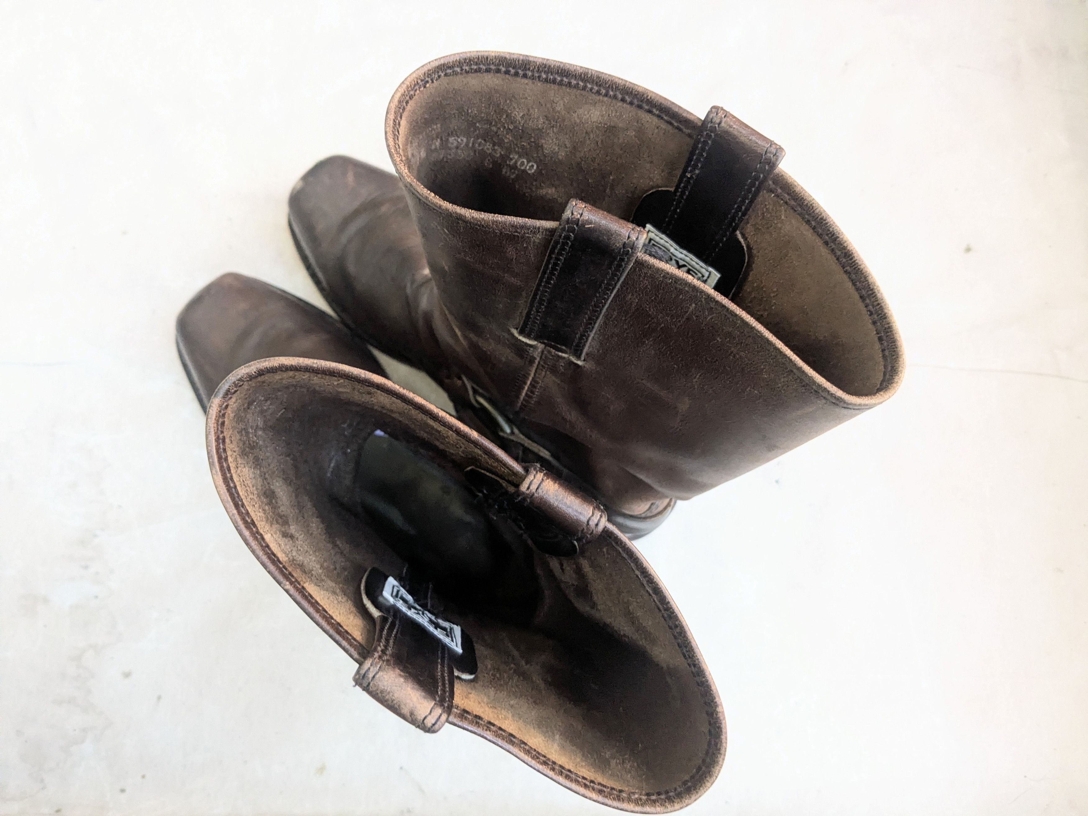 Frye Frye Harness Boots Brown 11.5 M Leather Buckle Size US 11.5 / EU 44-45 - 12 Thumbnail