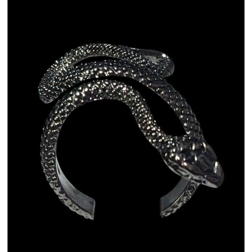 Other Gothic Gunmetal Tone Textured Snake Ring Size 5 1/2 Size ONE SIZE - 9 Thumbnail