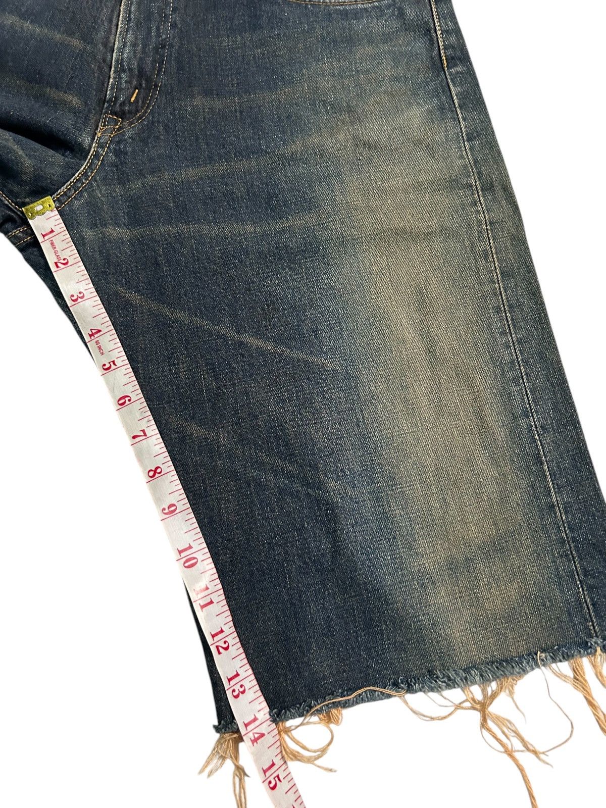 Japanese Brand × Kapital × Vintage Edwin Selvedge Rusty Distressed Short Denim jeans Size US 33 - 16 Thumbnail