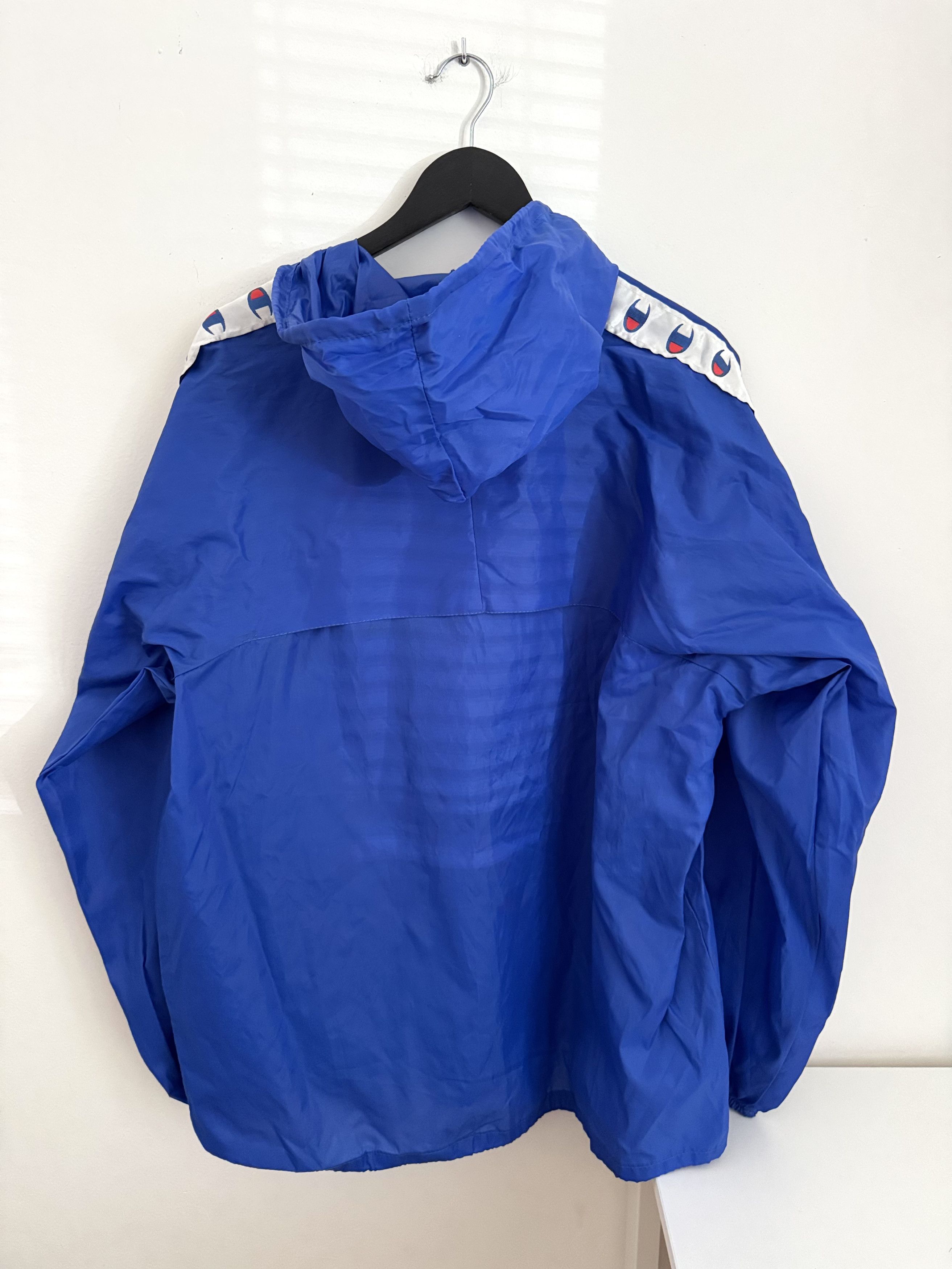 Champion Champion Anorak Jacket LBlue Hooded Packable Windbreaker Size US L / EU 52-54 / 3 - 5 Thumbnail