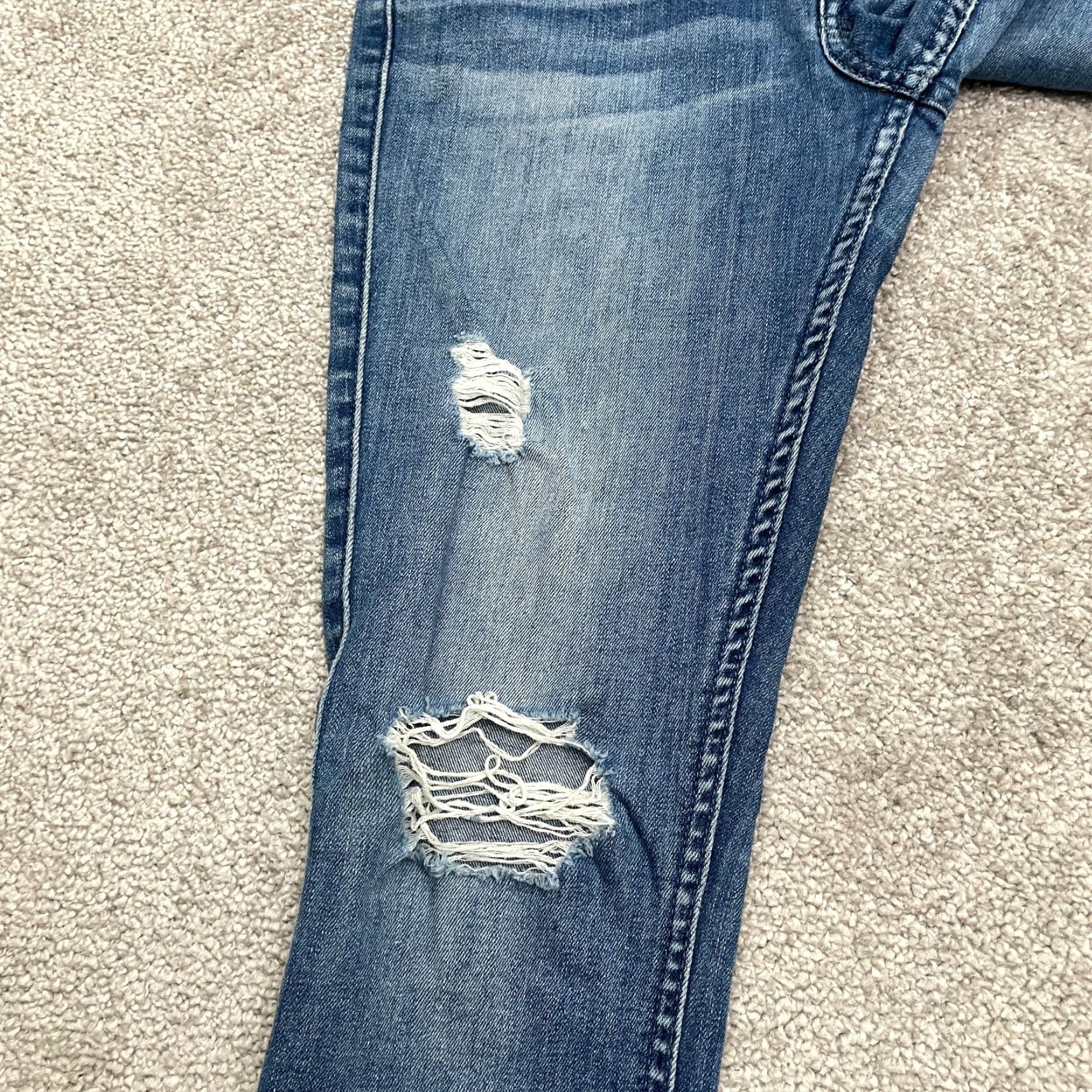 7 For All Mankind VINTAGE 7 For All Mankind Gwenevere Skinny Jeans Women 26 Blue Low Rise Distressed Stretch Denim Size 26" / US 2 / IT 38 - 5 Thumbnail
