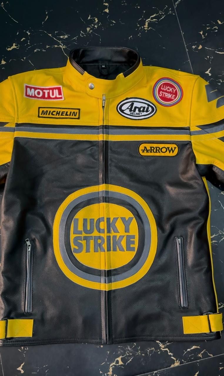 Vintage Vintage Lucky Strike Leather Jacket Size US M / EU 48-50 / 2 - 1 Thumbnail