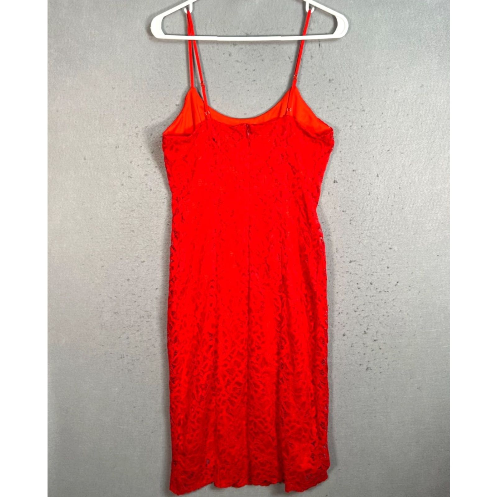 Sam Edelman Sam Edelman Red Midi Dress Spaghetti Straps Sleeveless A-Line Nylon/Spandex Blend 4 Women Adult Womens Vintage N/A Size S / US 4 / IT 40 - 2 Thumbnail