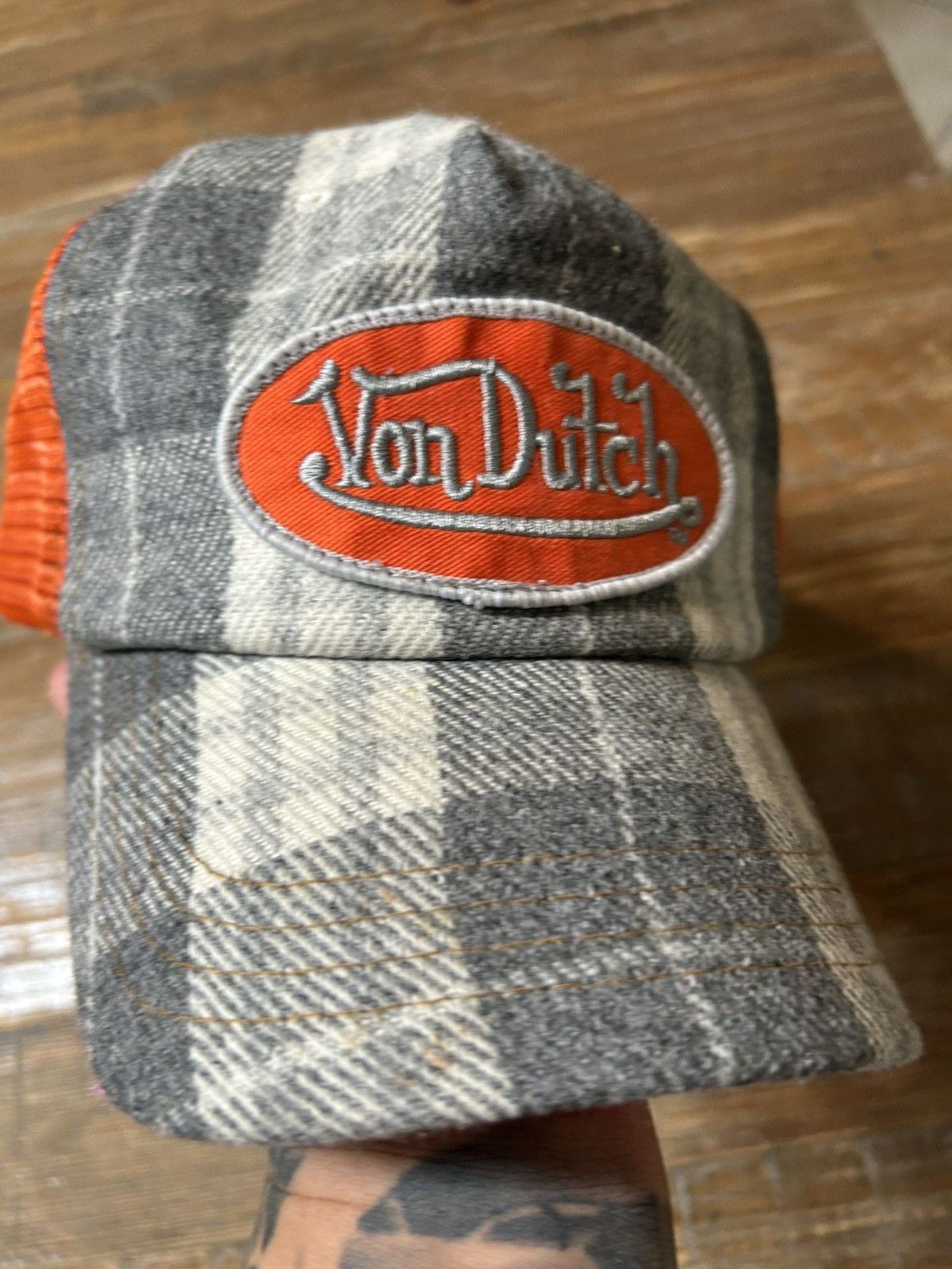 Von Dutch VTG VON DUTCH FLANNEL ORANGE TRUCKER Hat Size ONE SIZE - 7 Thumbnail