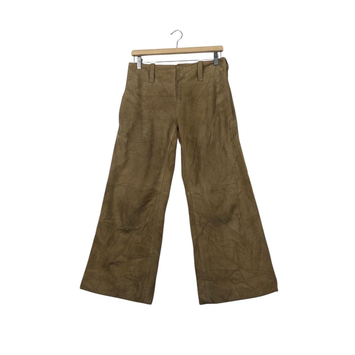 Ralph Lauren Archival Ralph Lauren Suede Leather Wide Leg Pants Size US 30 / EU 46 - 2 Thumbnail