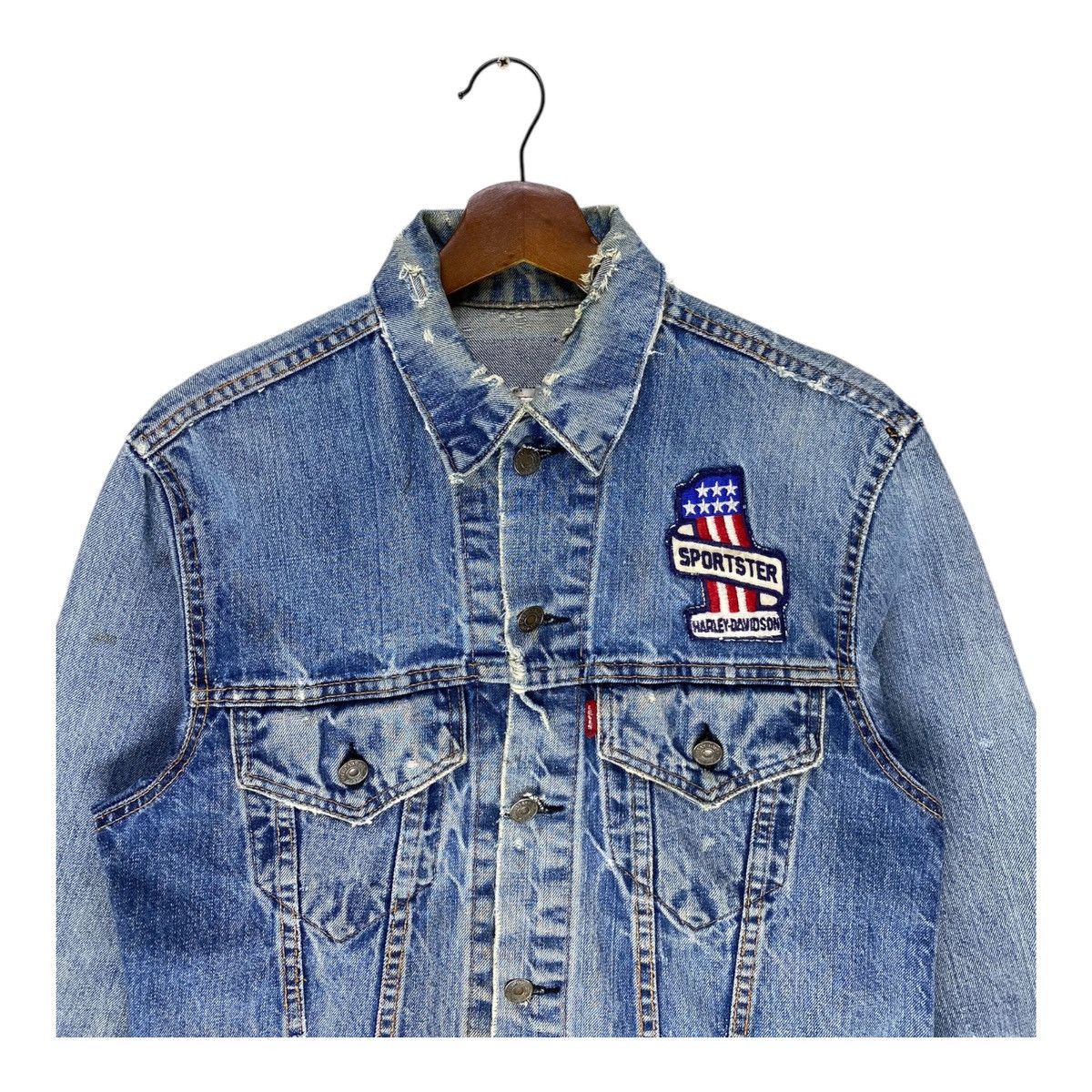 Harley Davidson × Levi's Vintage Clothing Vintage Levis x Harley Davidson Distressed Denim Jacket Size US M / EU 48-50 / 2 - 2 Thumbnail