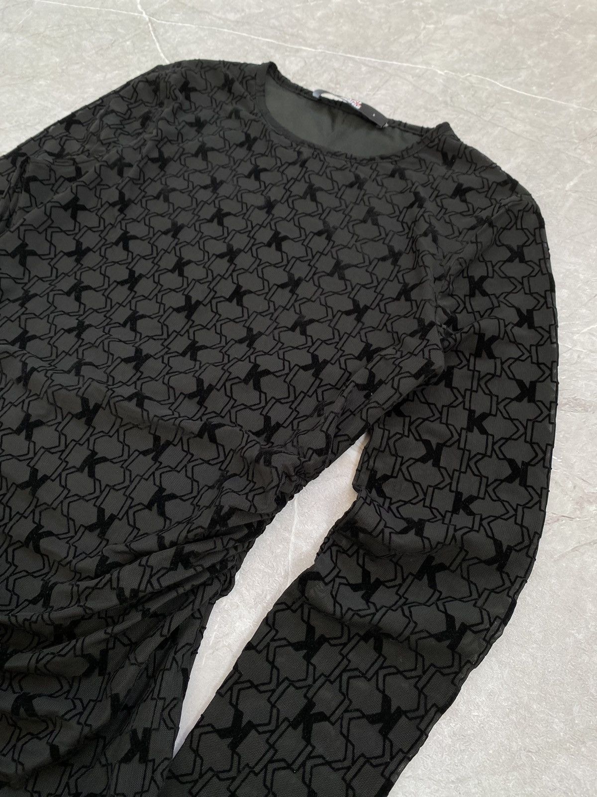Karl Lagerfeld Karl Lagerfeld Paris Multi Logo Print Blouse Long Sleeves Size S / US 4 / IT 40 - 5 Thumbnail