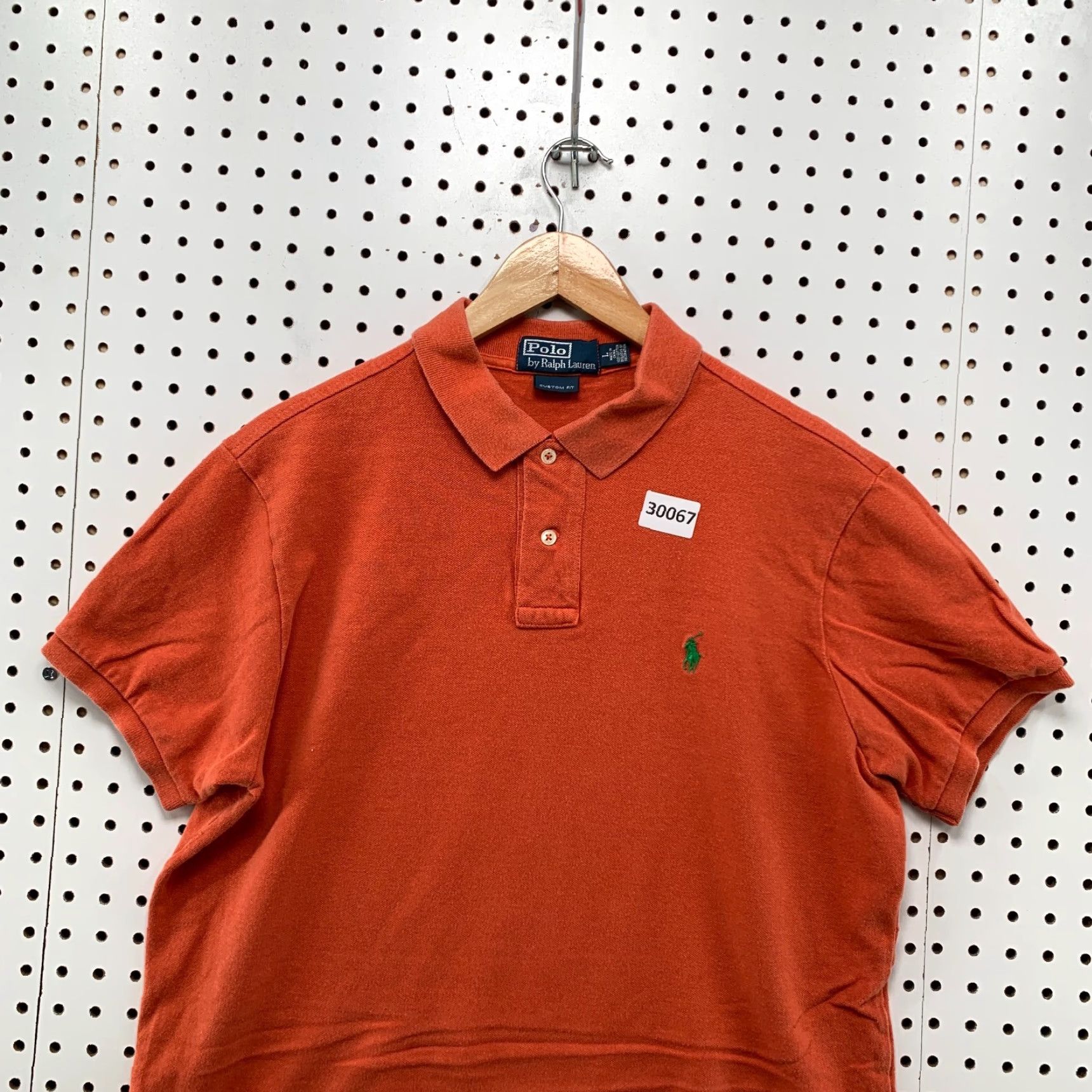 Polo Ralph Lauren VINTAGE Polo Ralph Lauren Polo Shirt Mens Large Orange Solid Short Sleeve Casual Fit Green Pony Size US L / EU 52-54 / 3 - 5 Thumbnail