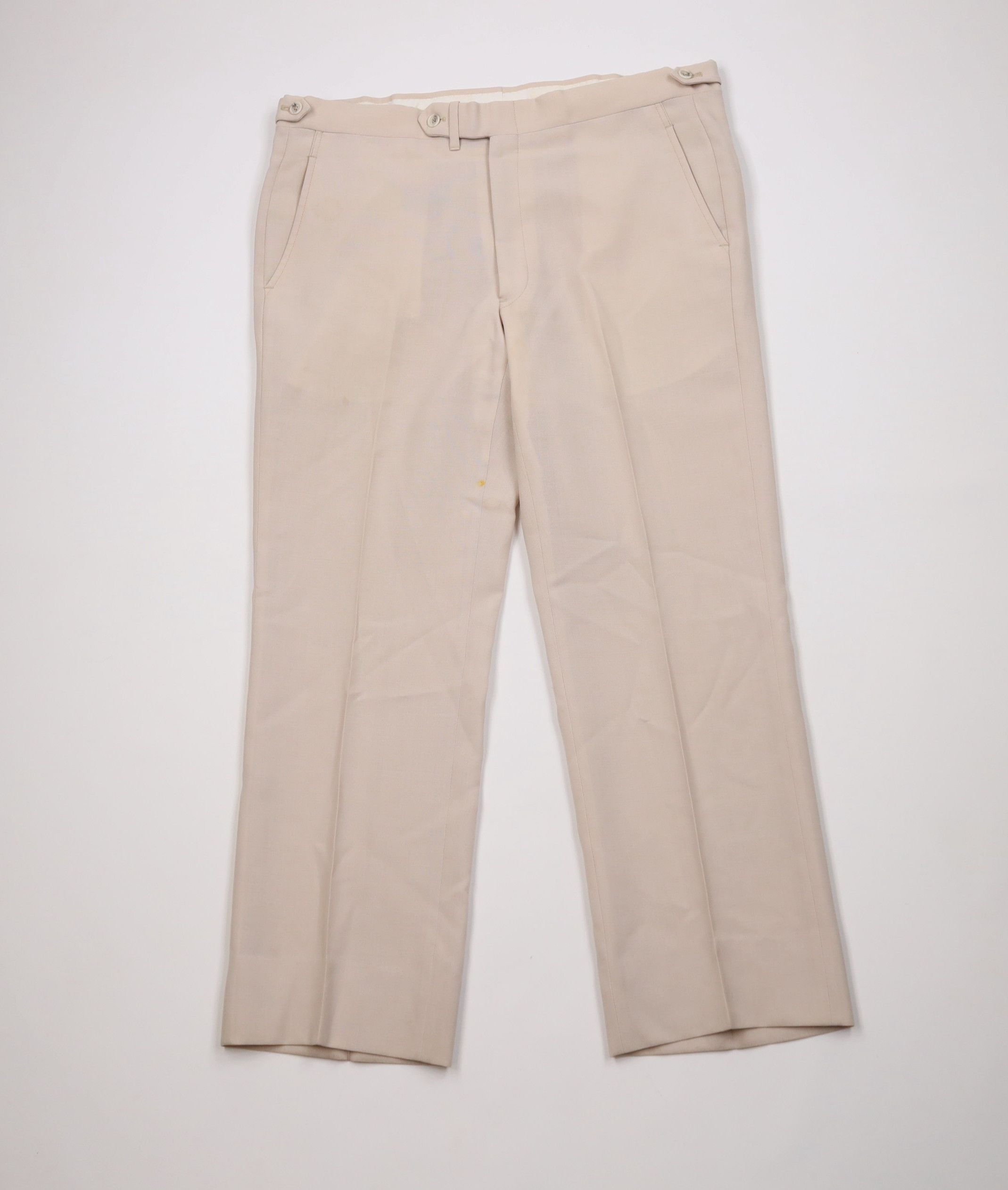 Vintage Vintage 70s Streetwear Knit Wide Leg Chino Pants Beige USA Size US 38 / EU 54 - 1 Thumbnail