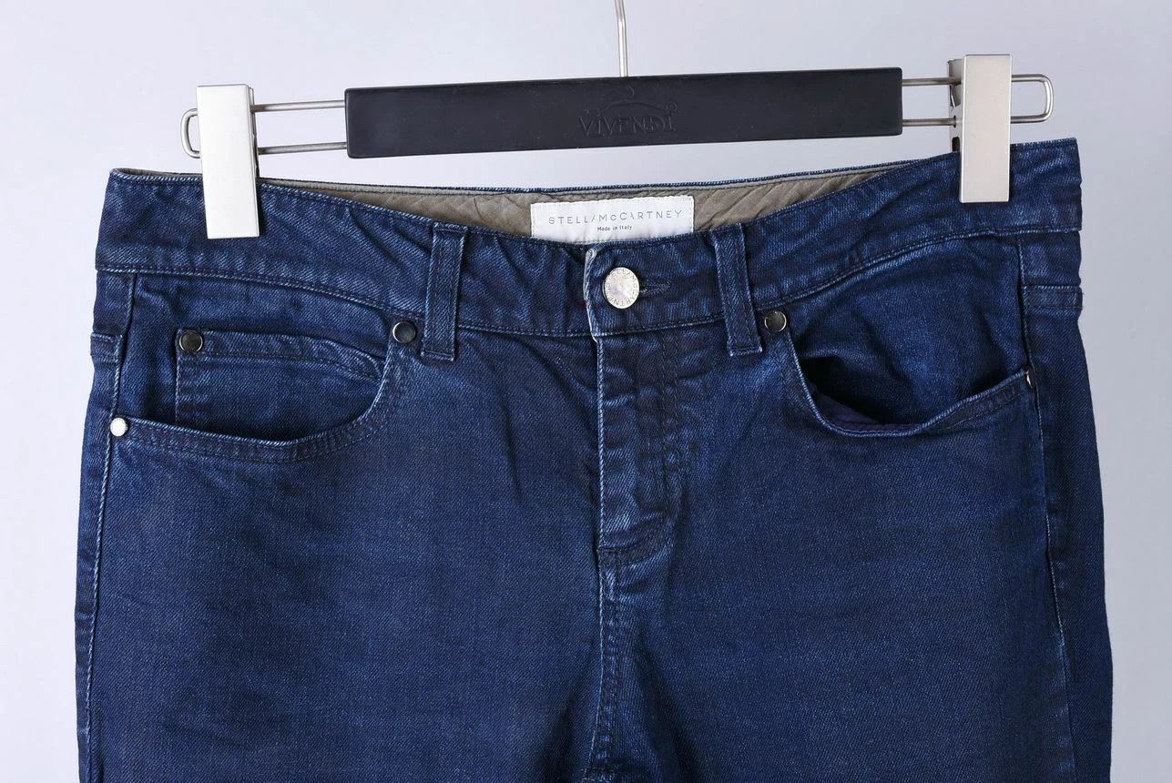 Stella McCartney Women's Stella McCartney Dark Blue Denim Straight Jeans Size 33" - 2 Thumbnail