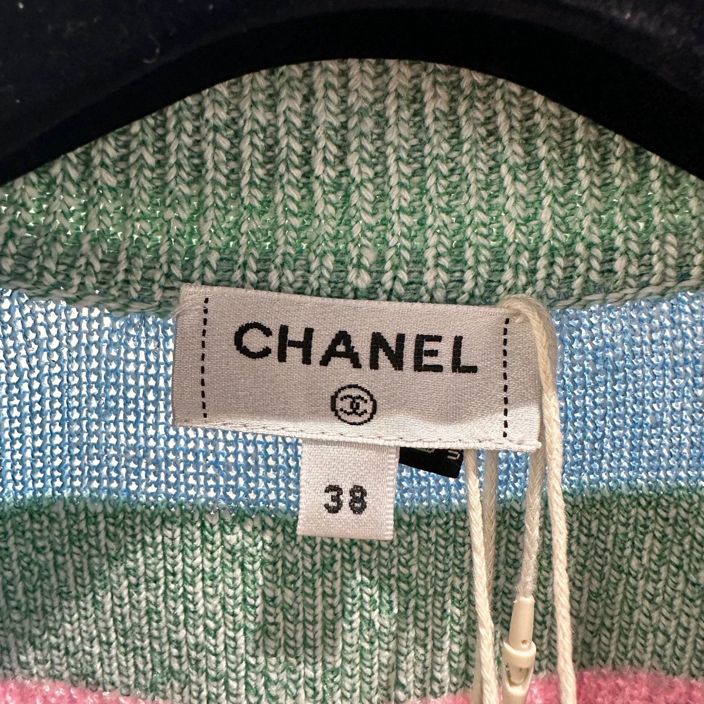 Chanel Chanel 23P may386 mint green striped shimmer knit dress 38 Size S / US 4 / IT 40 - 3 Thumbnail