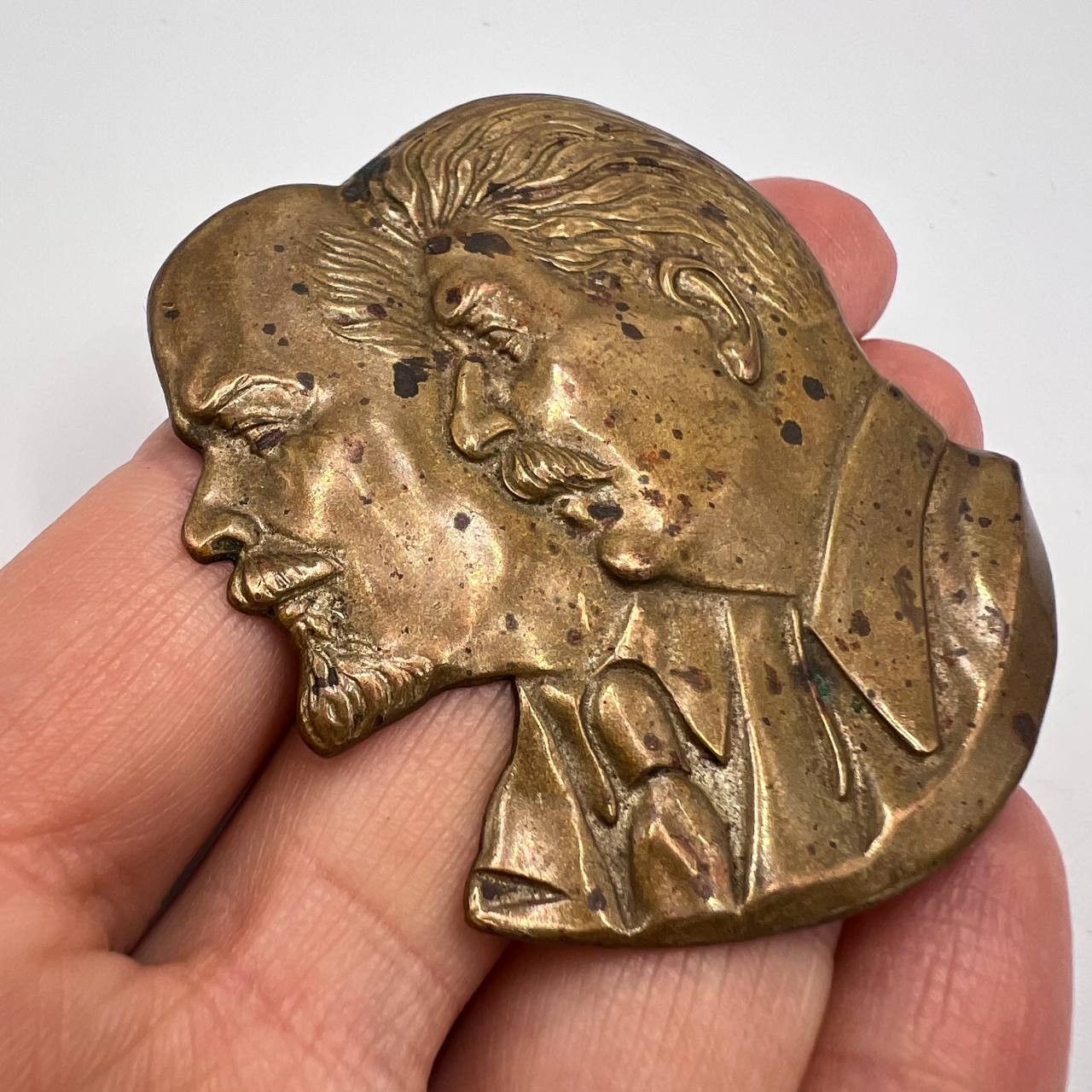Vintage Vintage USSR Brass Wall Plaque Lenin Stalin Bust USSR Size ONE SIZE - 3 Thumbnail